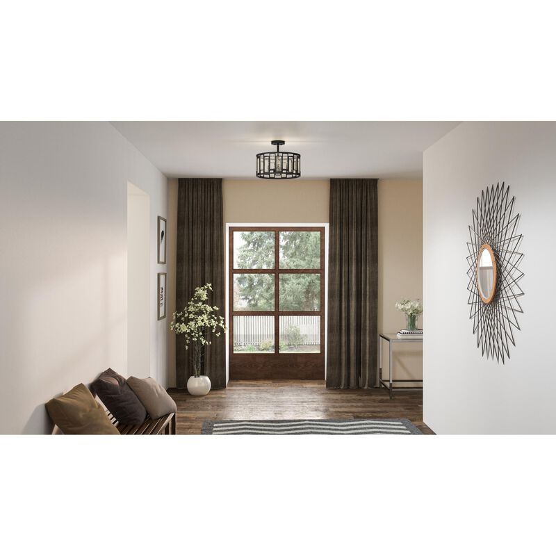 Bankston 18 Inch 4 Light Semi Flush Mount by Quoizel