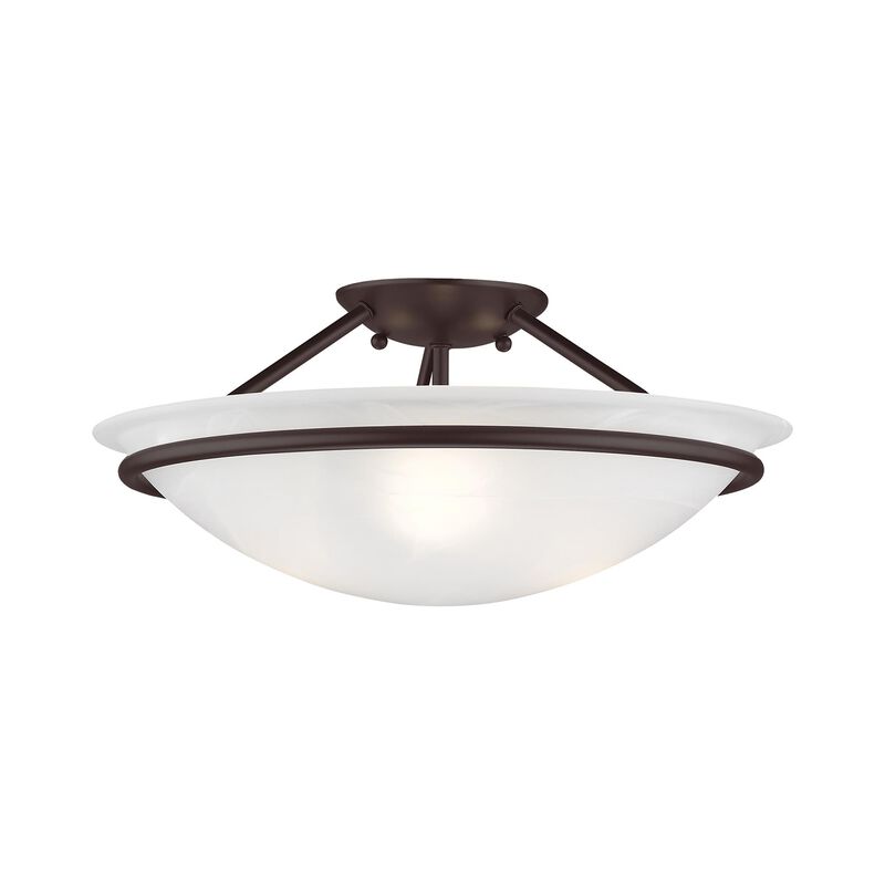 Newburgh 16 Inch 3 Light Semi Flush Mount by Livex Lighting