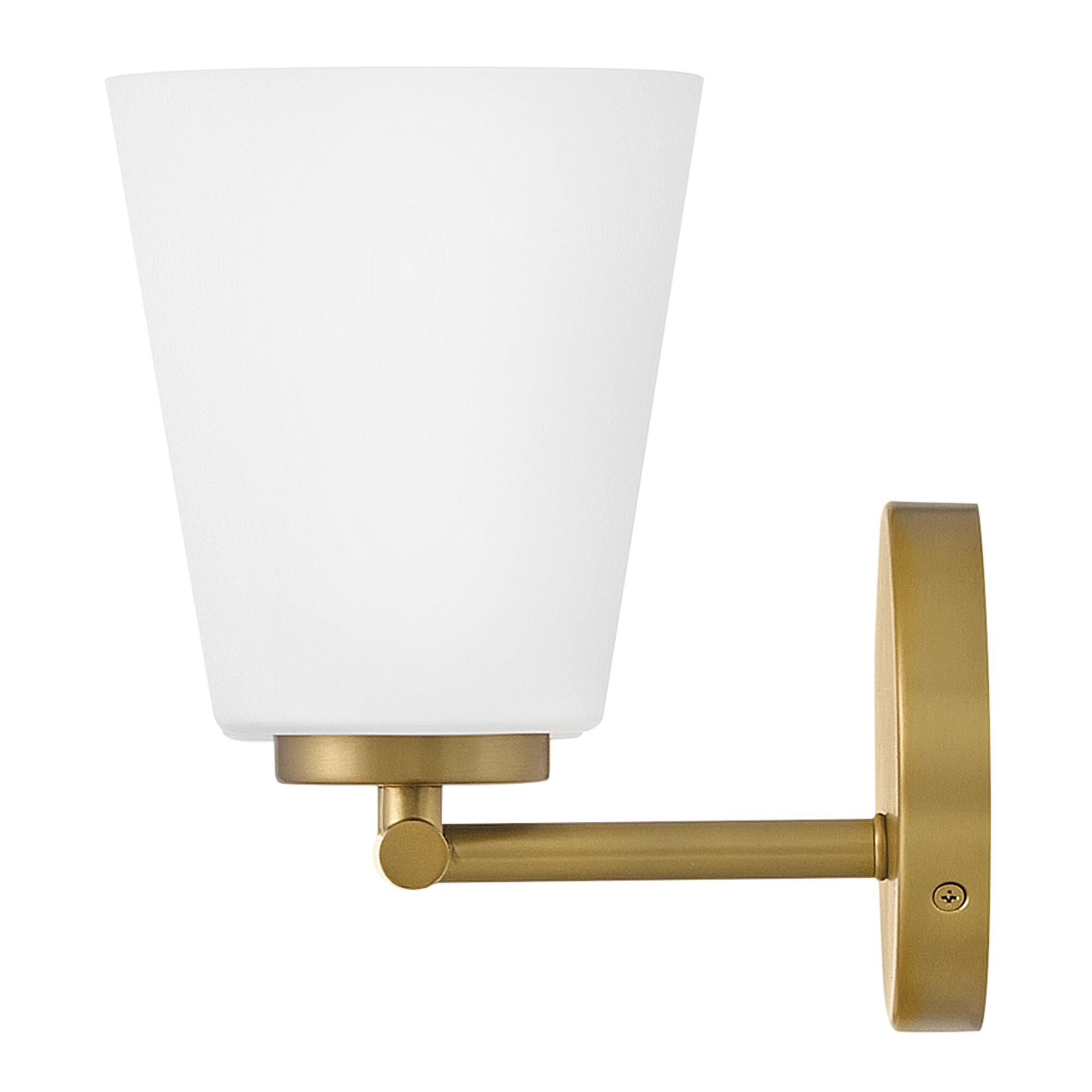 Shown in Lacquered Brass finish and Etched Opal glass