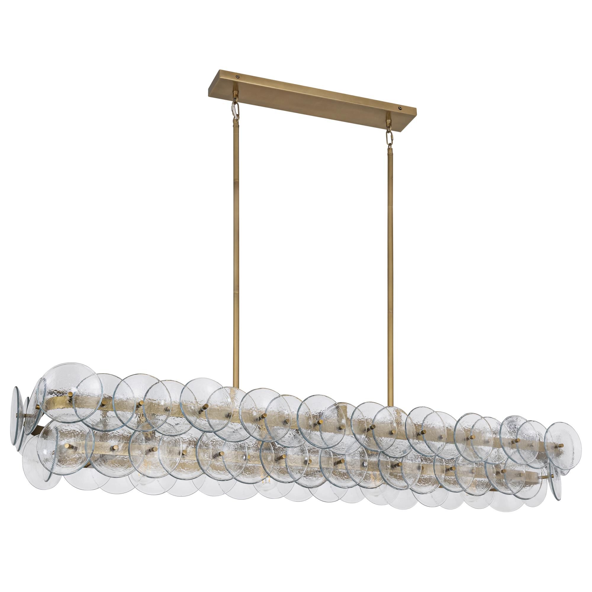 Shown in Weathered Brass finish and Textured Clear glass and Recycled Glass shade