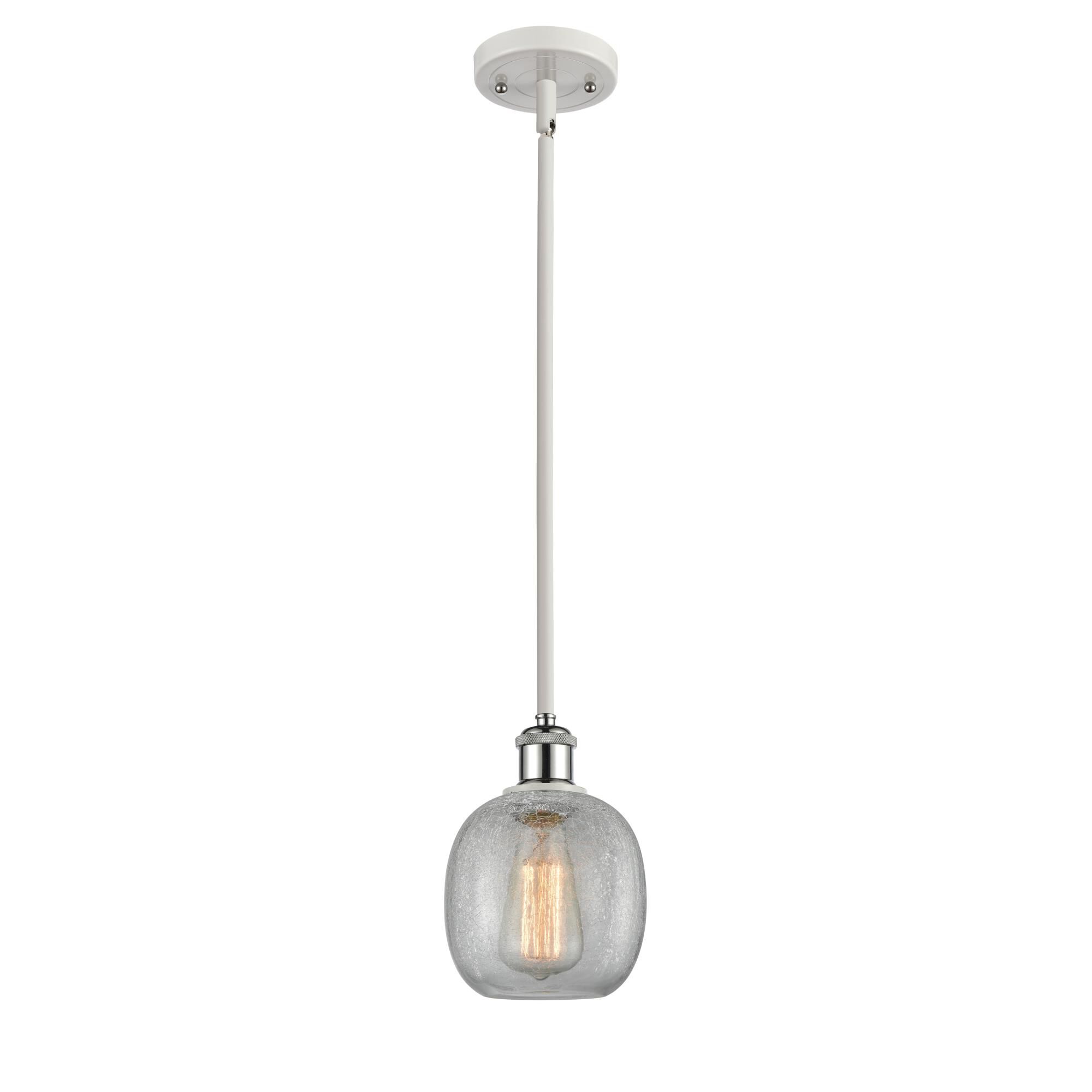 Shown in White And Polished Chrome finish and Sphere glass and Glass shade and Polished Chrome accent