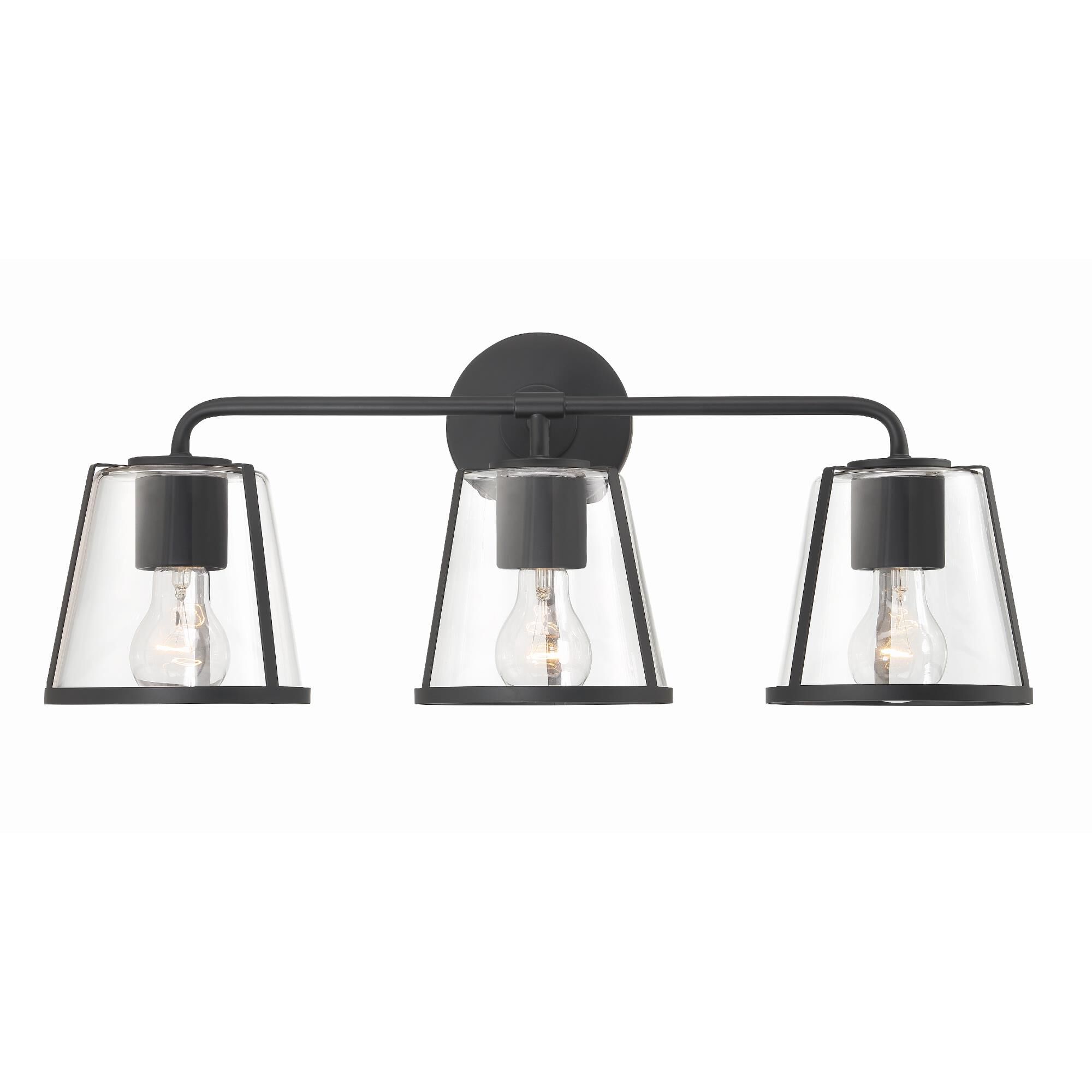 Shown in Black finish and Clear glass and Clear Glass shade