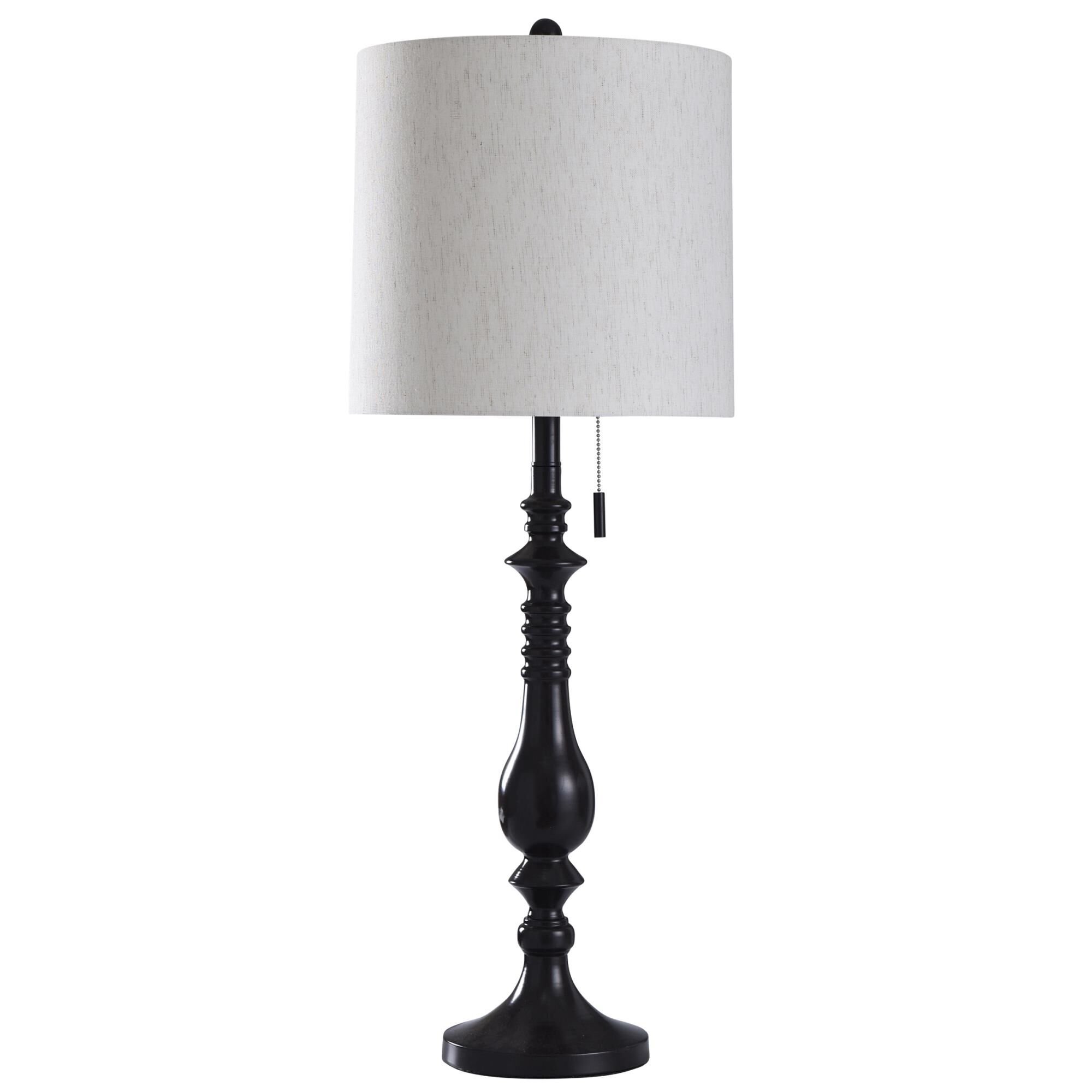 Shown in Oil Rubbed Bronze, Black, Off White finish and White Polyester Fabric shade