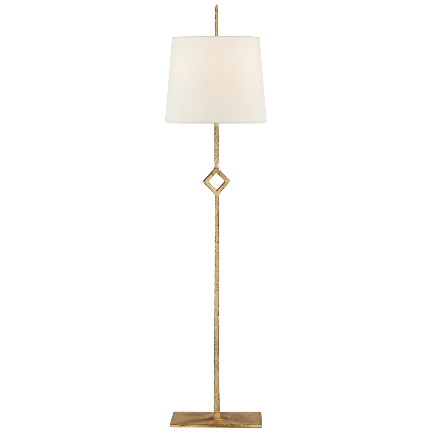 Shown in Gilded Iron finish and Linen shade