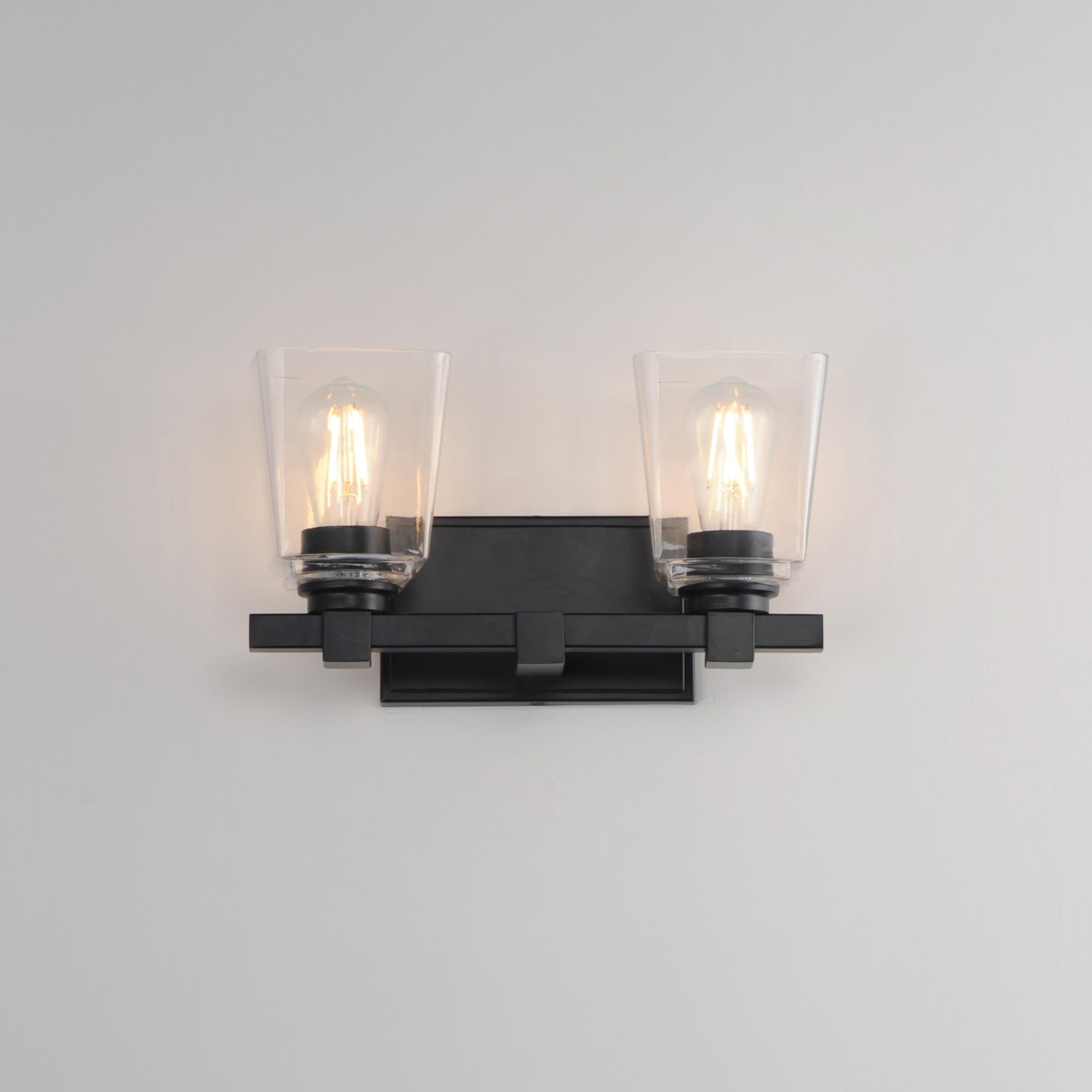 Shown in Black finish and Clear glass and Glass shade