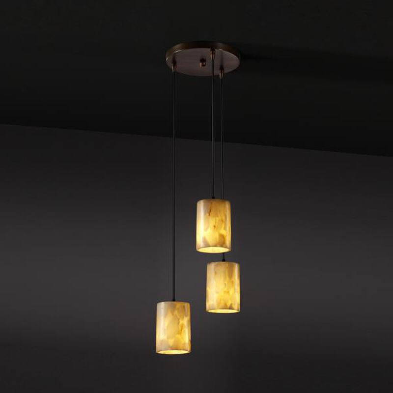 Alabaster Rocks! 4 Inch 3 Light Multi Light Pendant by Justice Design Group