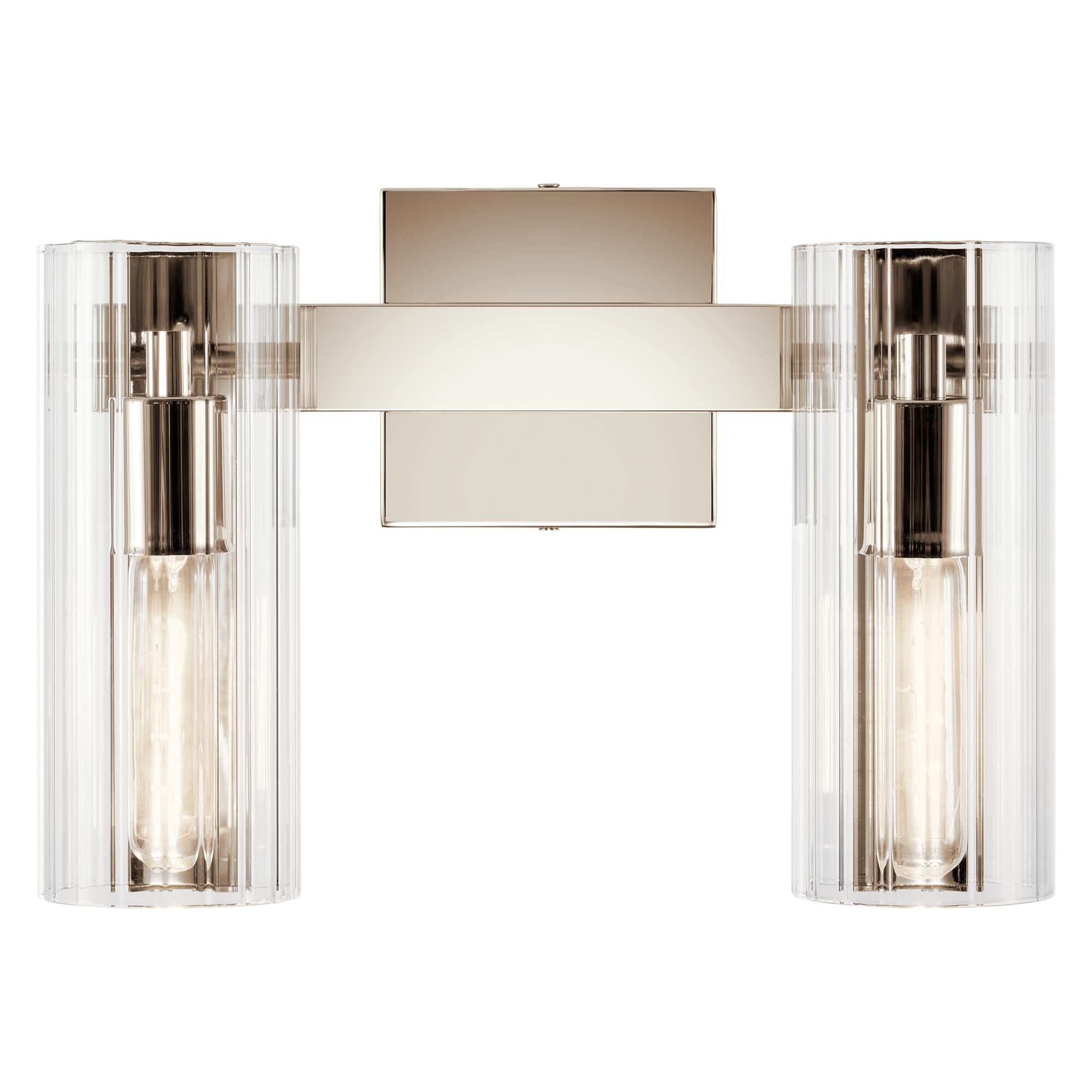 Shown in Polished Nickel finish and Clear Fluted glass