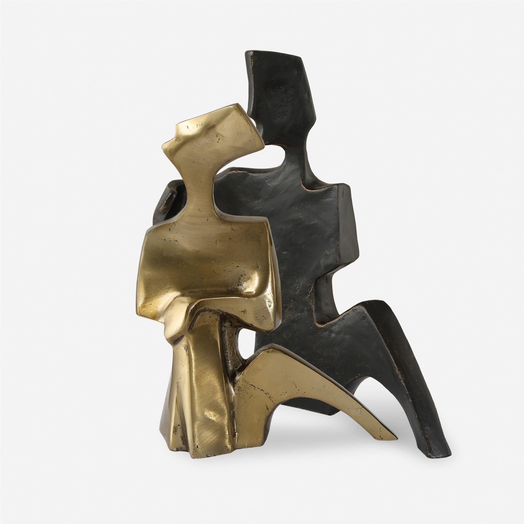 Shown in Capturing The Essence Of Love In Shimmering Bronze And Gold, Our Affectionate Couple Sculpture Evoke finish