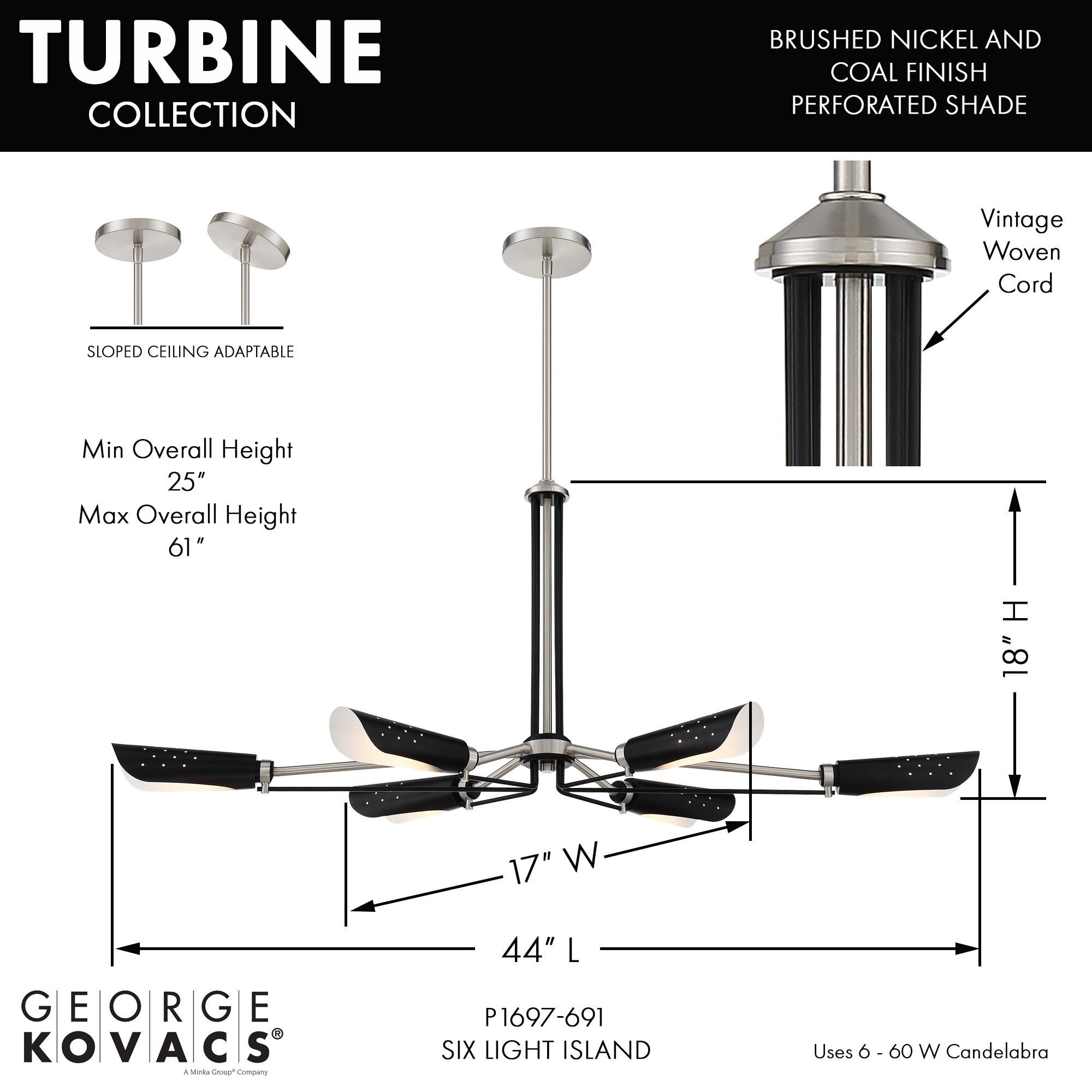 Shown in Coal With Brushed Nickel finish and Coal With White Inside glass and Steel shade