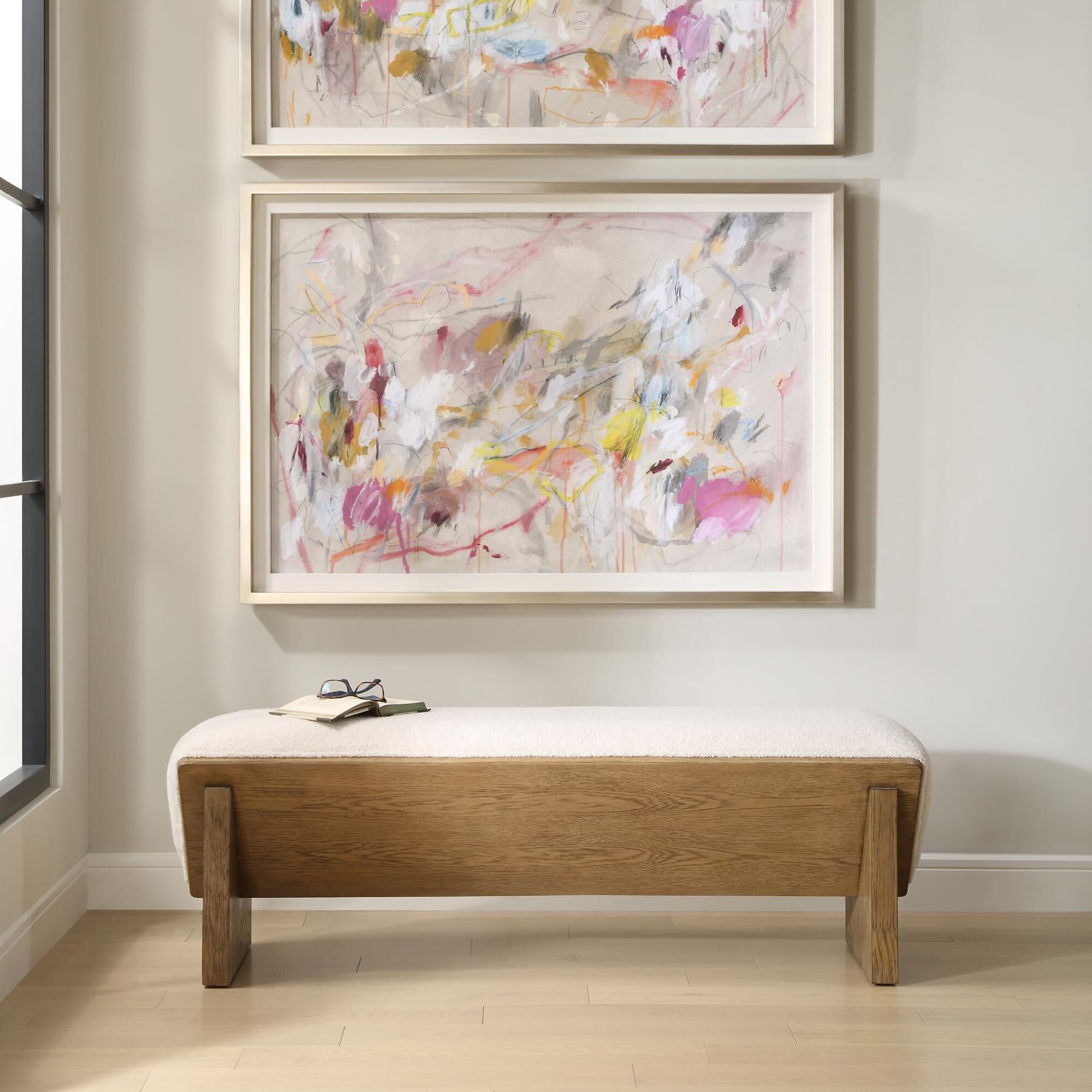 Shown in The Wedged Bench Is A Statement Piece Incorporating Art And Beauty Alike. The Waterfall Seat Feature finish