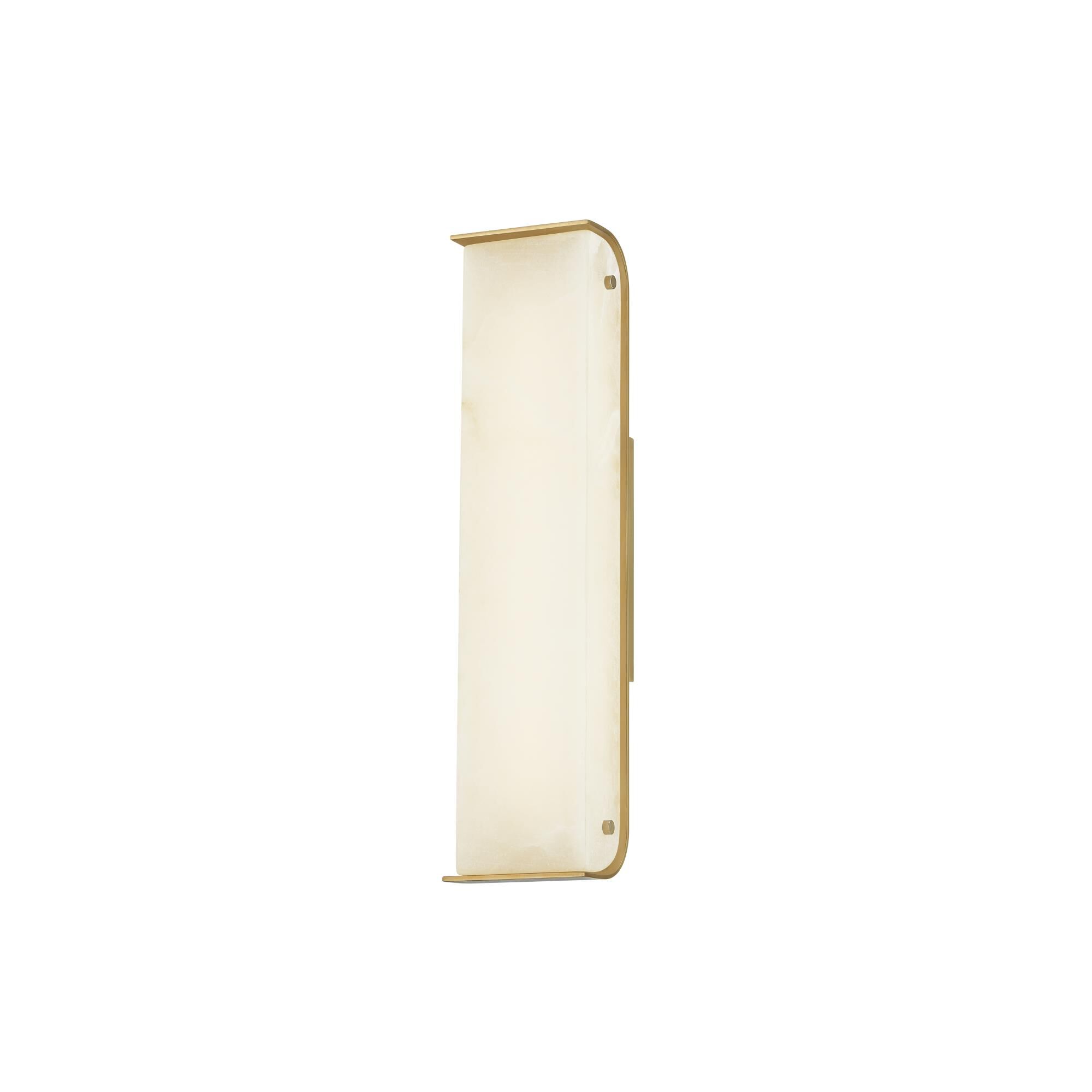 Shown in Vintage Brass finish and White Alabaster glass