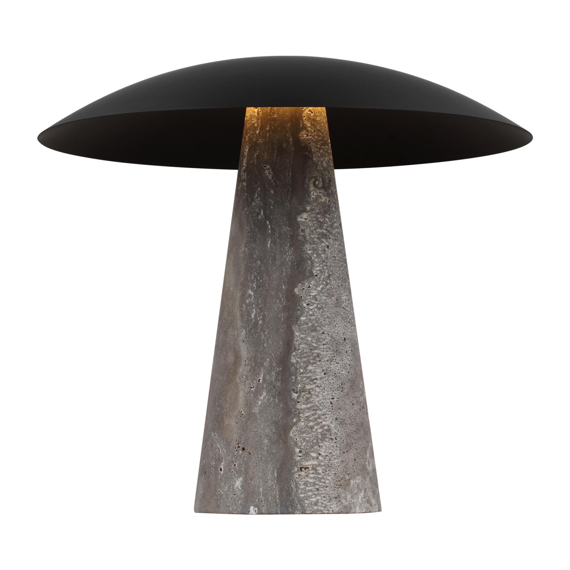 Shown in Dark Bronze/Dark Travertine finish and Brass shade