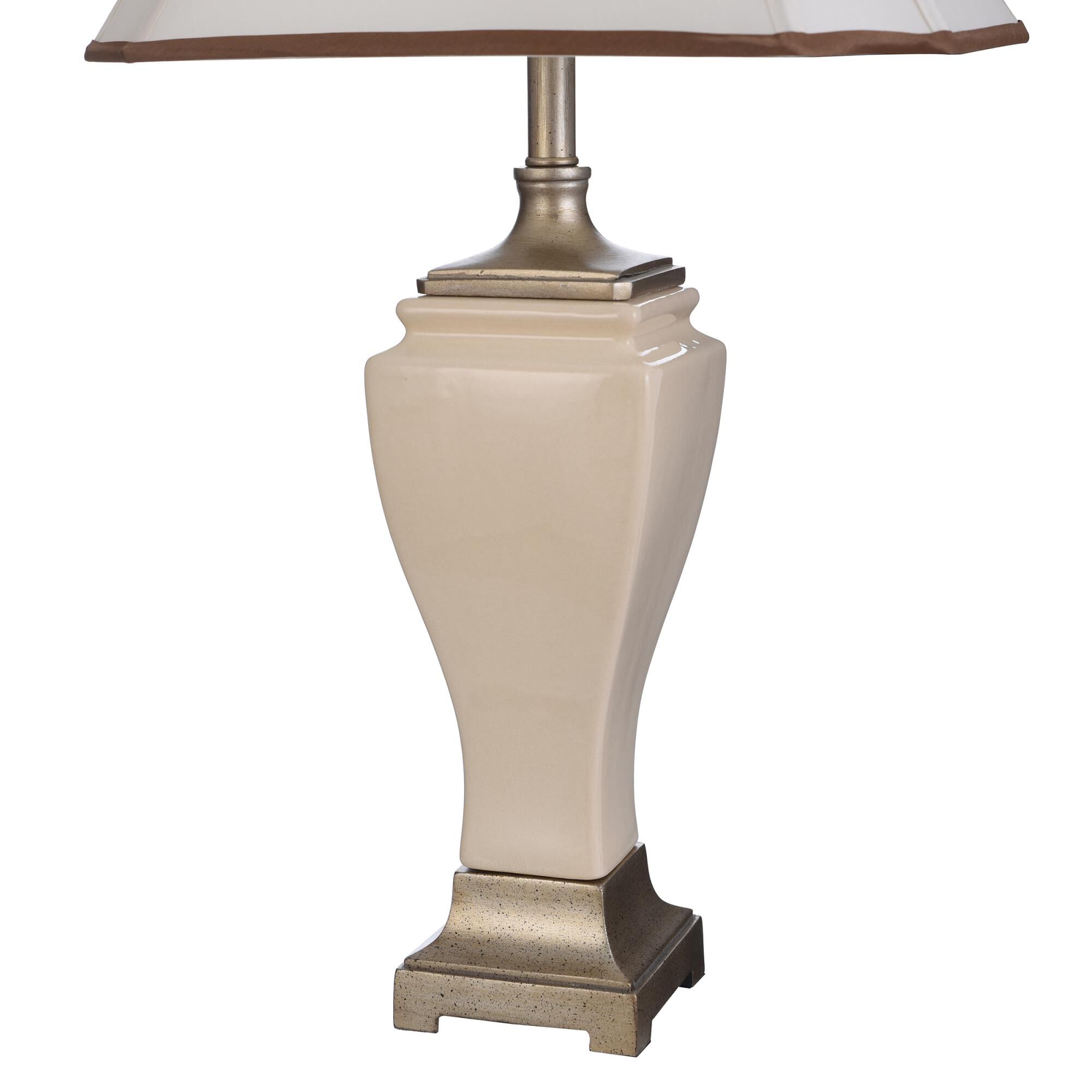 Shown in Cream Crackle finish and Off White/Cream Fabric shade