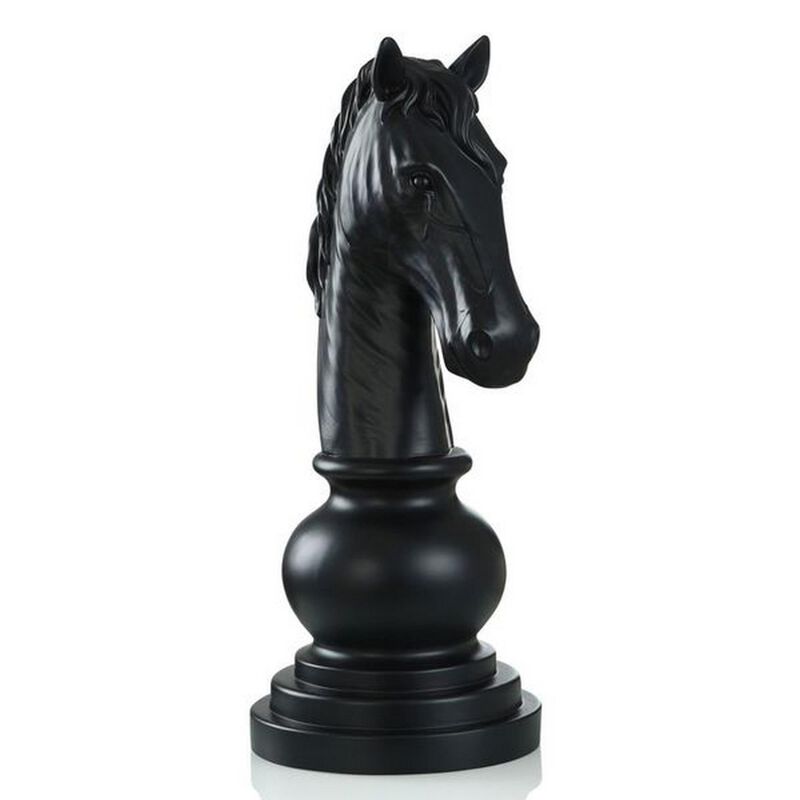 Knight Chess Piece Sculpture by Harp and Finial