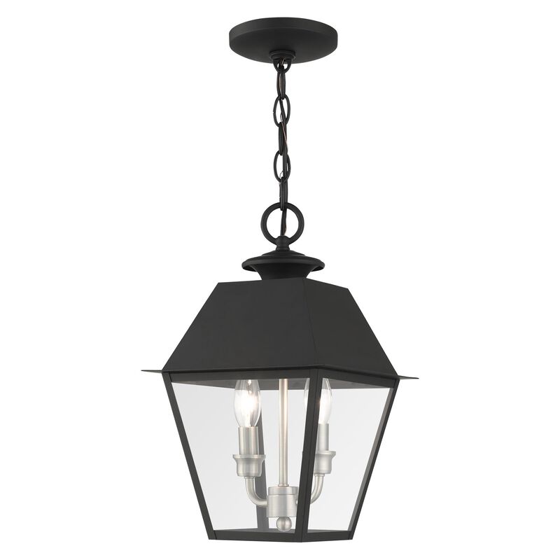 Mansfield 15 Inch Tall 2 Light Outdoor Hanging Lantern by Livex Lighting