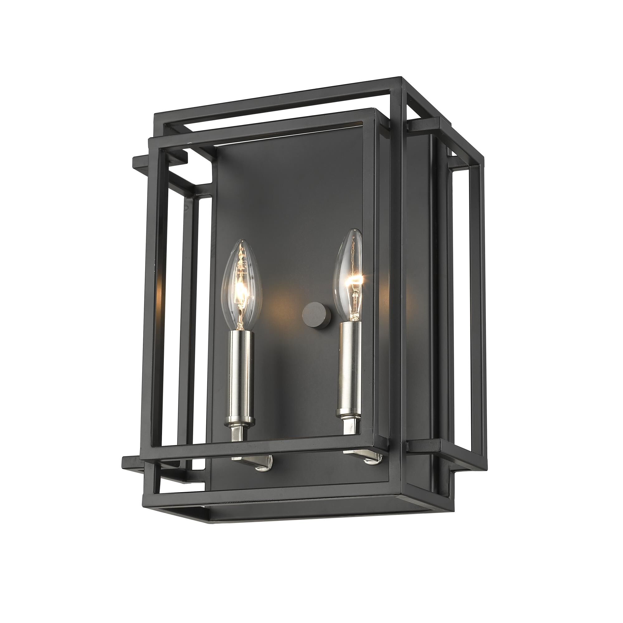 Shown in Black + Brushed Nickel finish and --- glass and --- shade