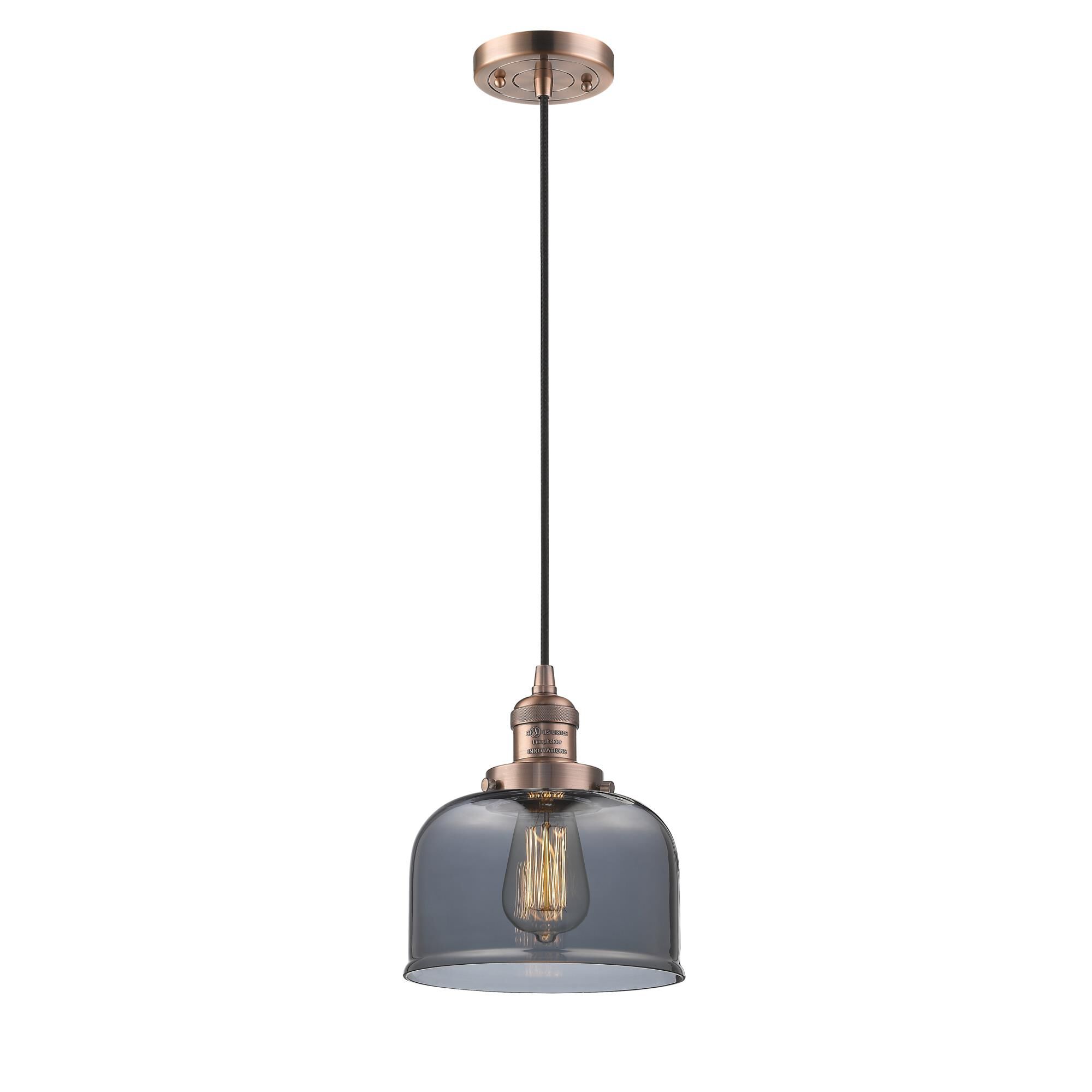 Shown in Antique Copper finish and Plated Smoked glass