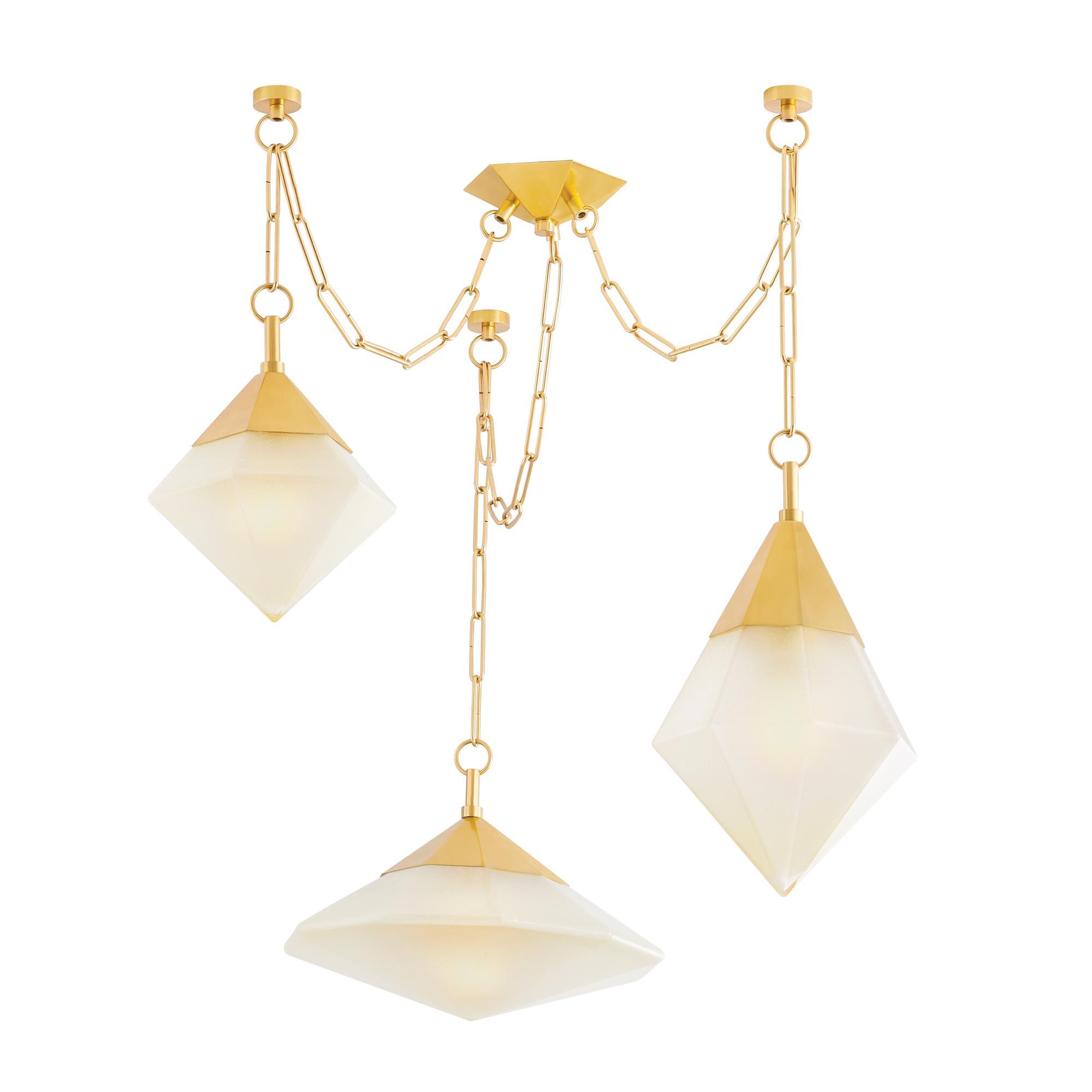 Shown in Vintage Polished Brass finish and Clear glass