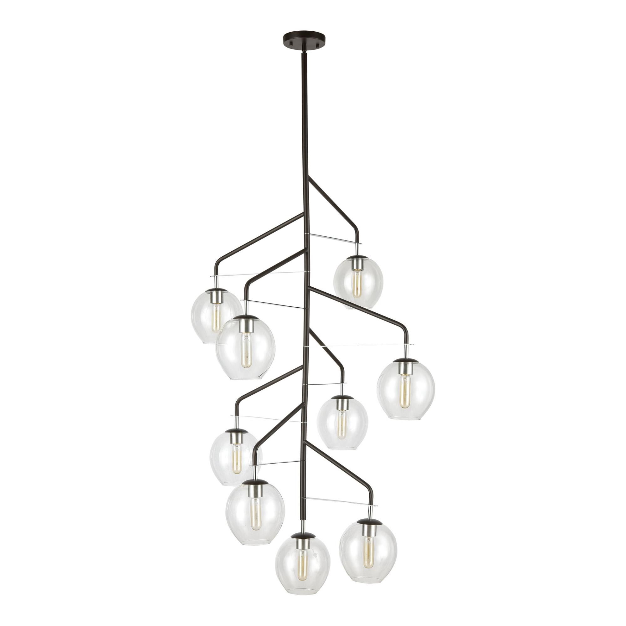 Shown in Oil Rubbed Bronze  Polished Chrome finish and Clear Glass Orbs shade