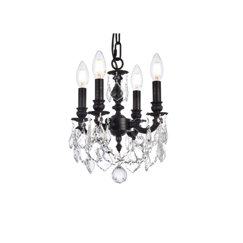 Lillie 10 Inch 4 Light Mini Chandelier by Elegant Lighting