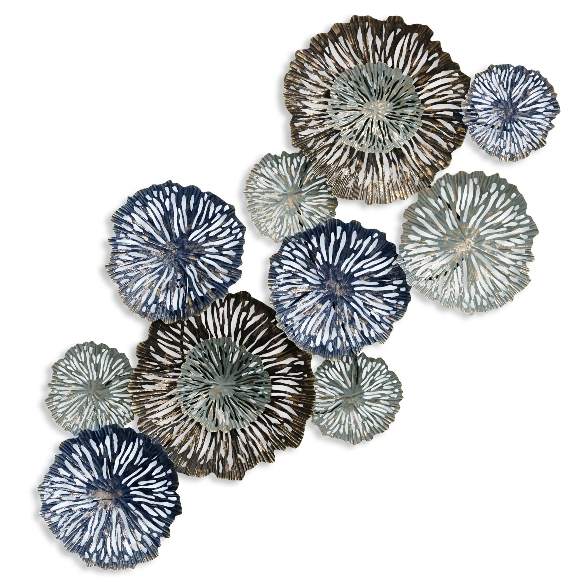 Metal Floral Wall Decor - Blue/Bronze Alternative Wall Art by Stylecraft