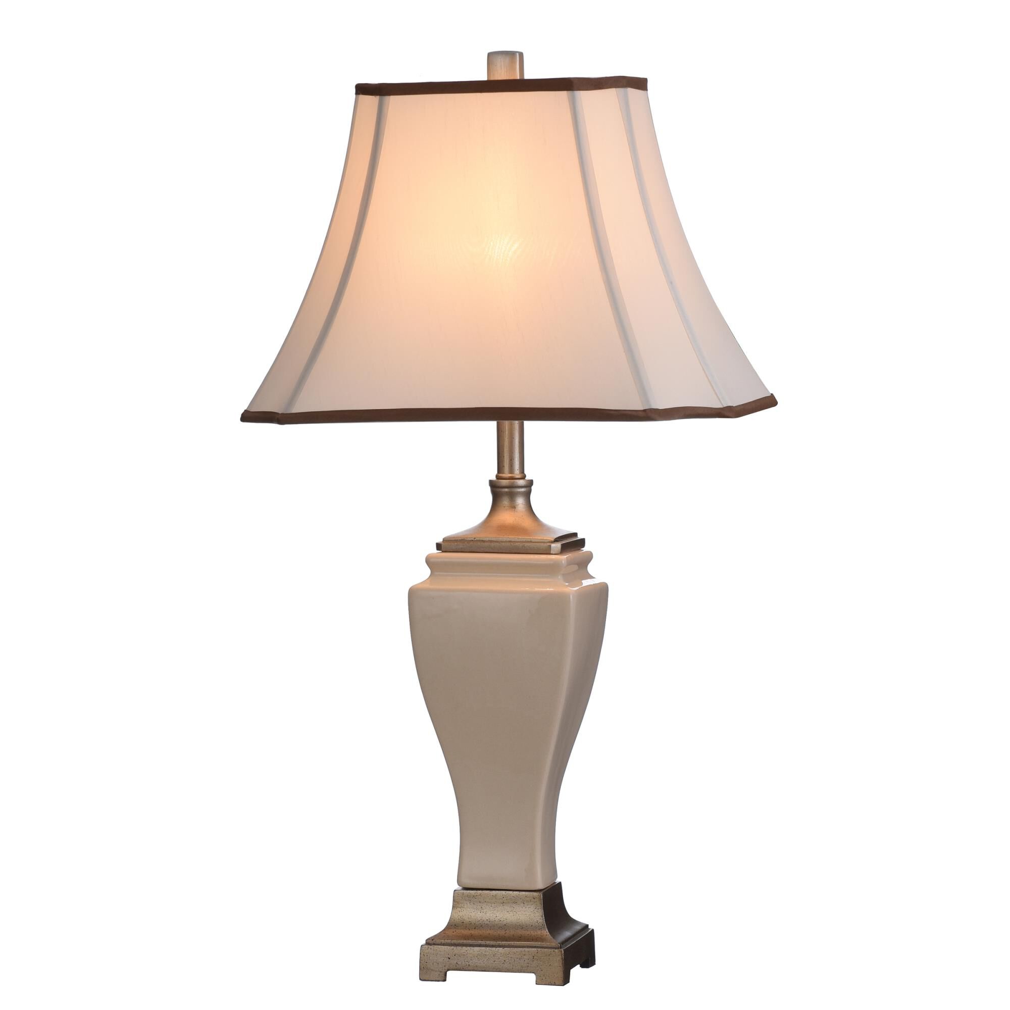 Shown in Cream Crackle finish and Off White/Cream Fabric shade