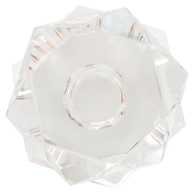 Faceted C/H | Clr-Short Candle Holder by Cyan Designs