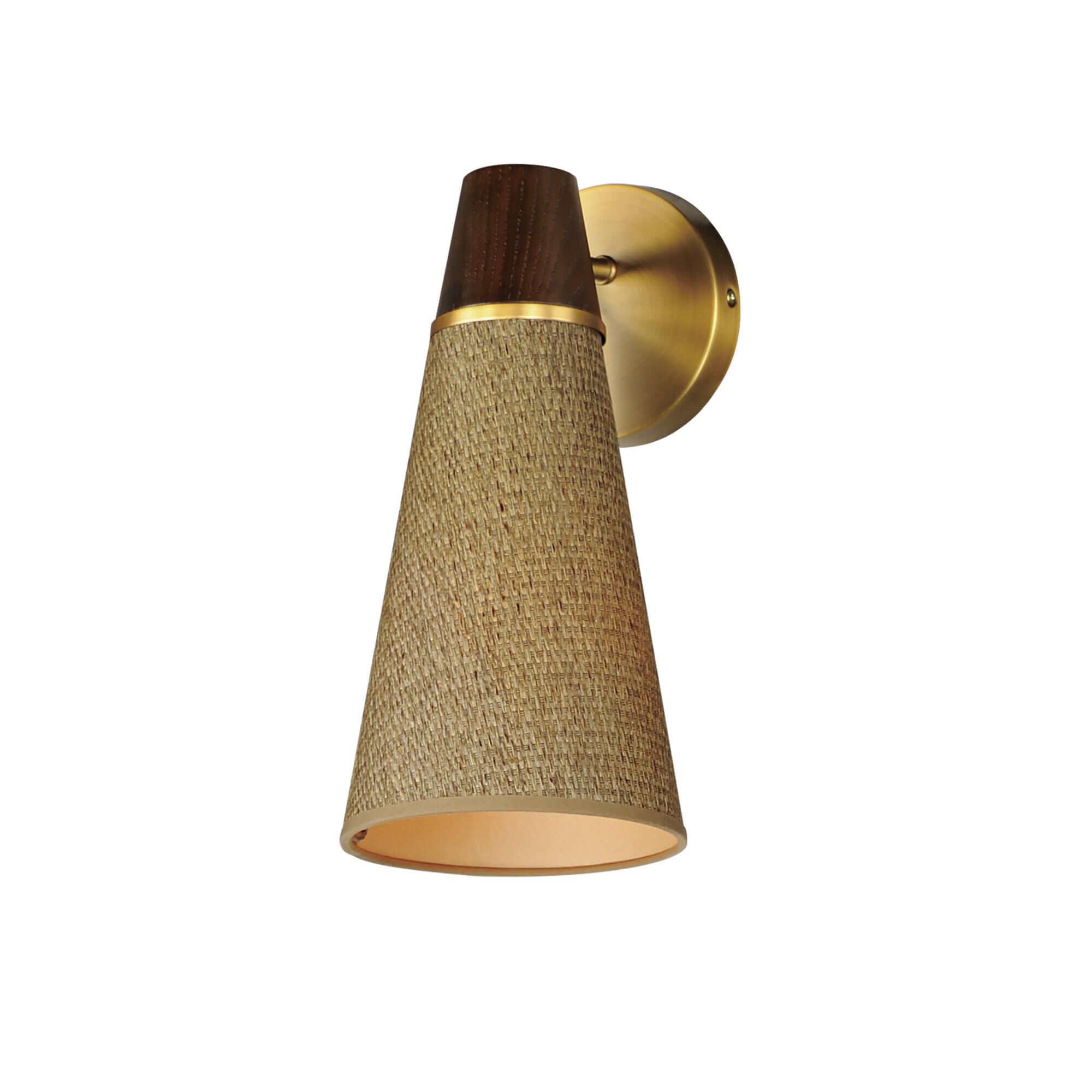 Shown in Natural Aged Brass finish and Steel,Grass shade