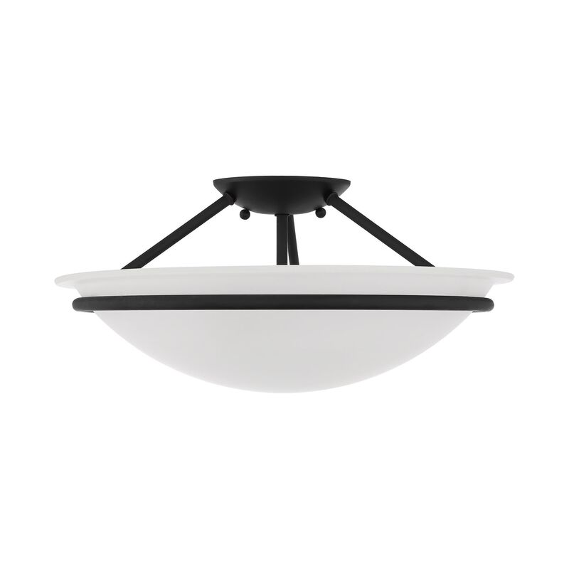 Newburgh 16 Inch 3 Light Semi Flush Mount by Livex Lighting