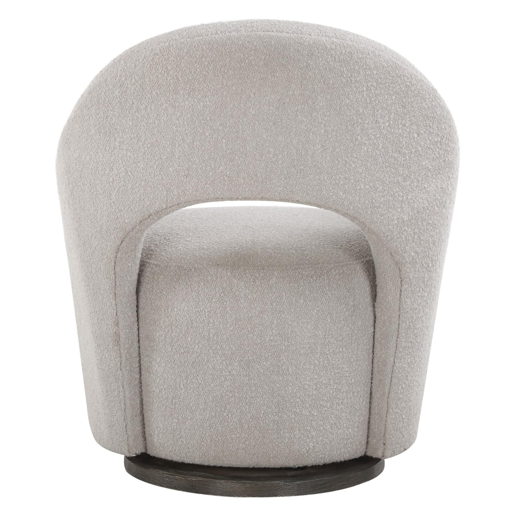 Shown in Gentle Curves And Fun Cutouts Give A Unexpected Twist In The Wander Swivel Chair. Upholstered In An  finish