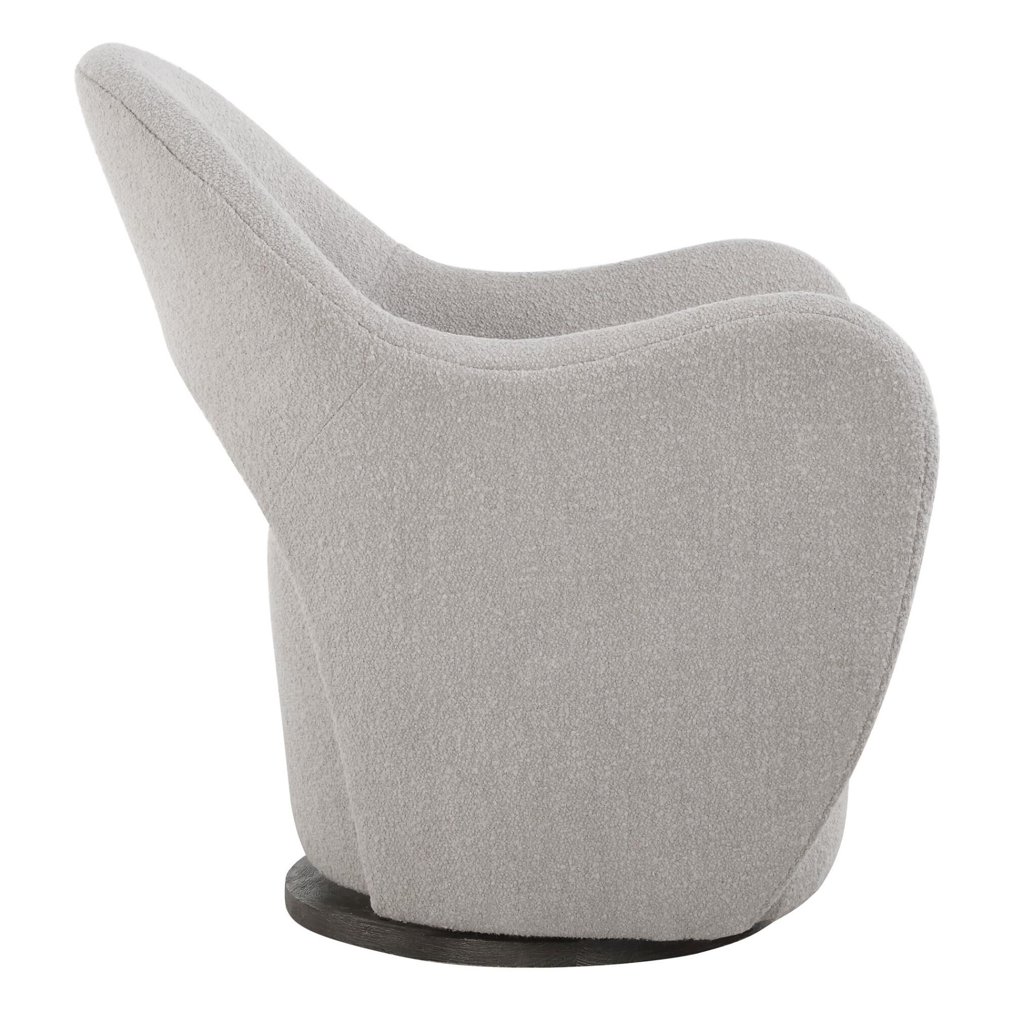 Shown in Gentle Curves And Fun Cutouts Give A Unexpected Twist In The Wander Swivel Chair. Upholstered In An  finish