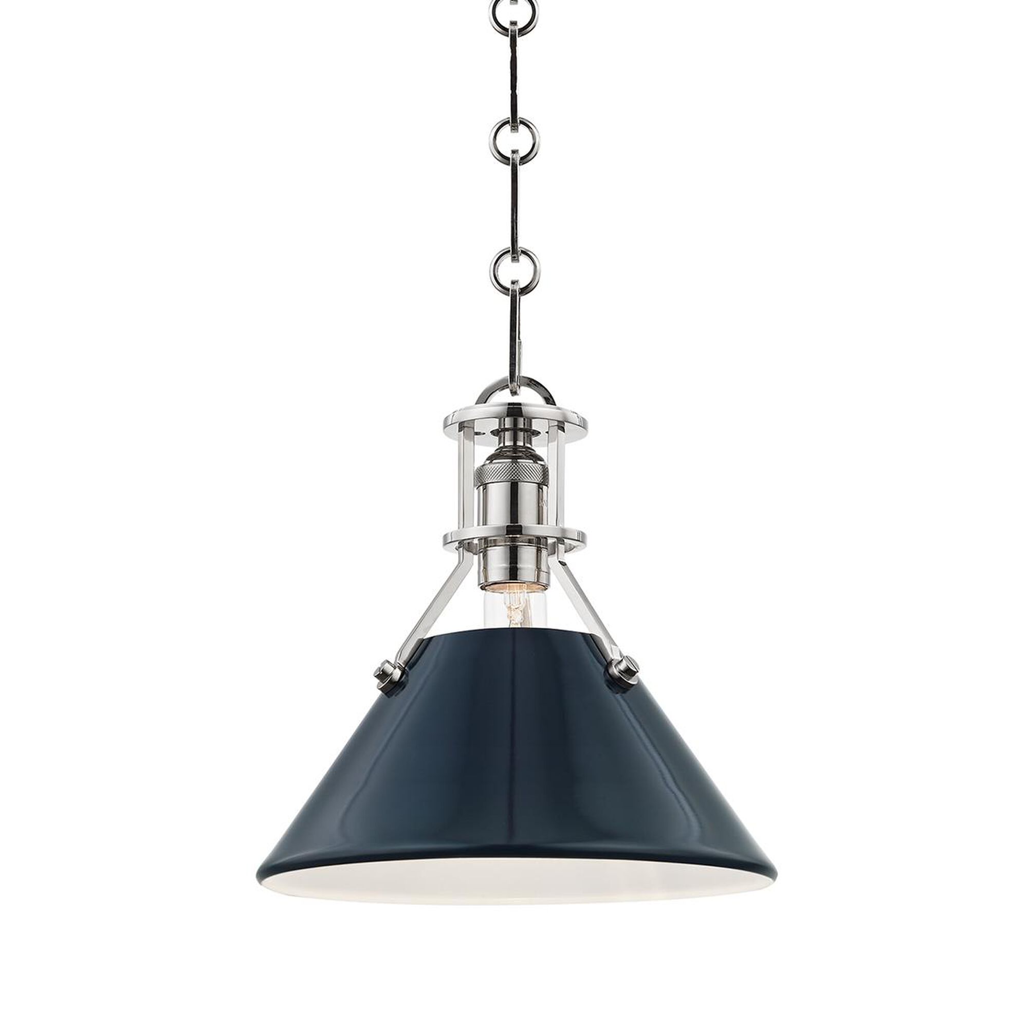 Shown in Polished Nickel finish and Darkest Blue - Steel shade