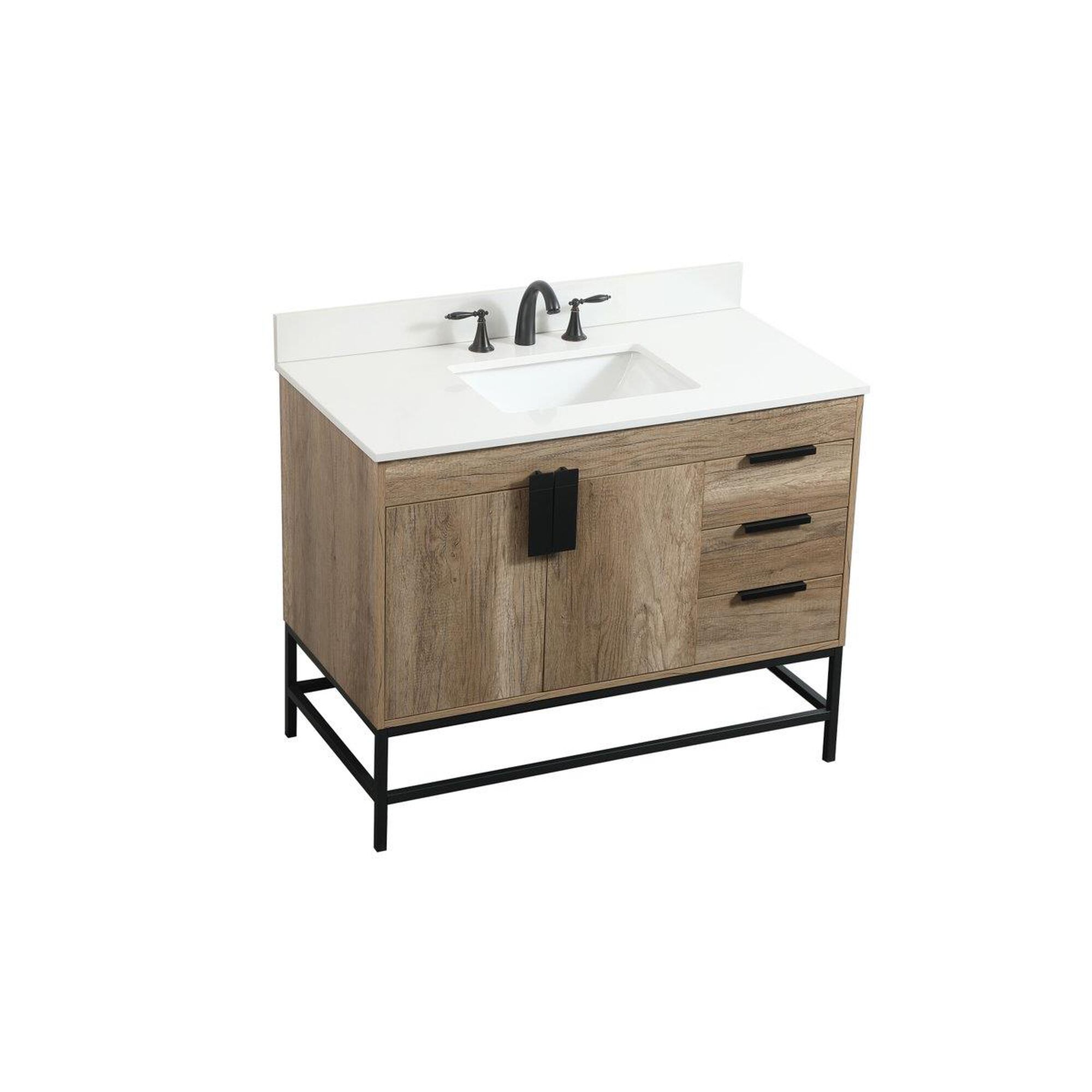 Shown in Natural Oak finish and With Backsplash accent