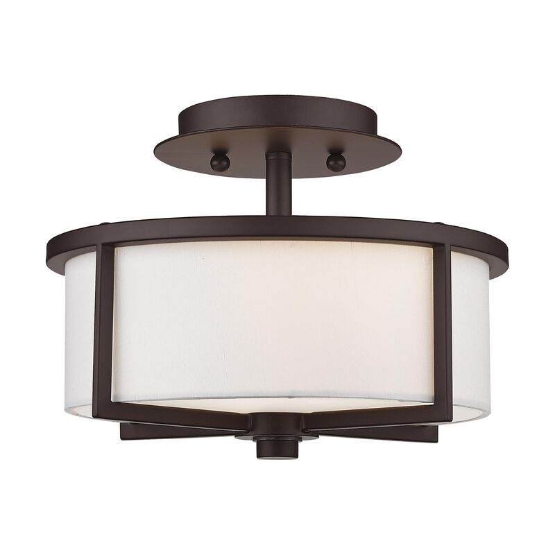 Wesley 11 Inch 2 Light Semi Flush Mount by Livex Lighting