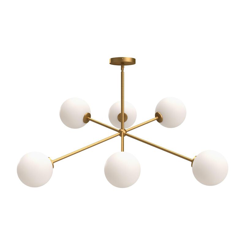 Cassia 6 Light Chandelier with Opal Glass by Alora Mood