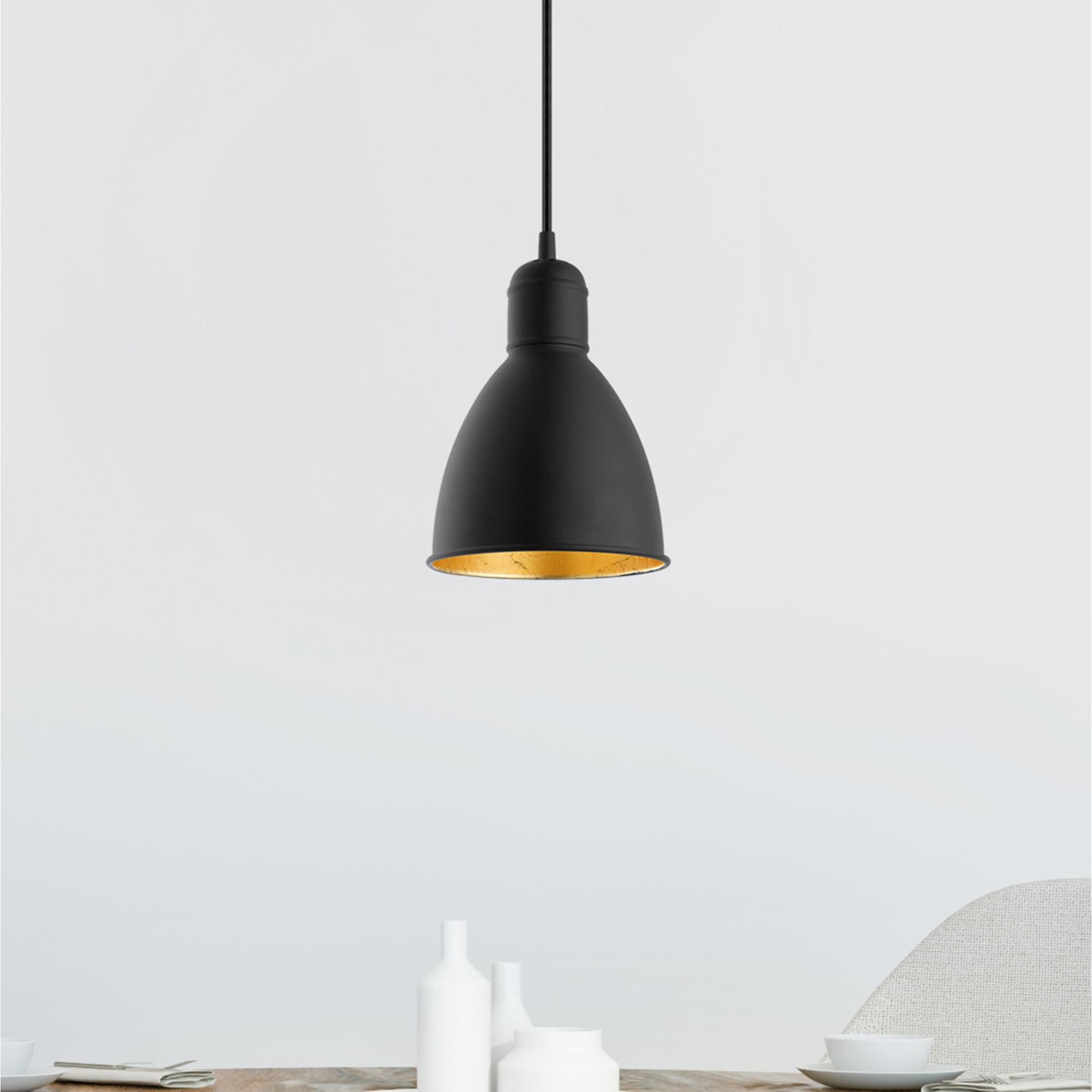 Shown in Black - Gold finish and Metal shade and Cable-Rod Color: Black accent