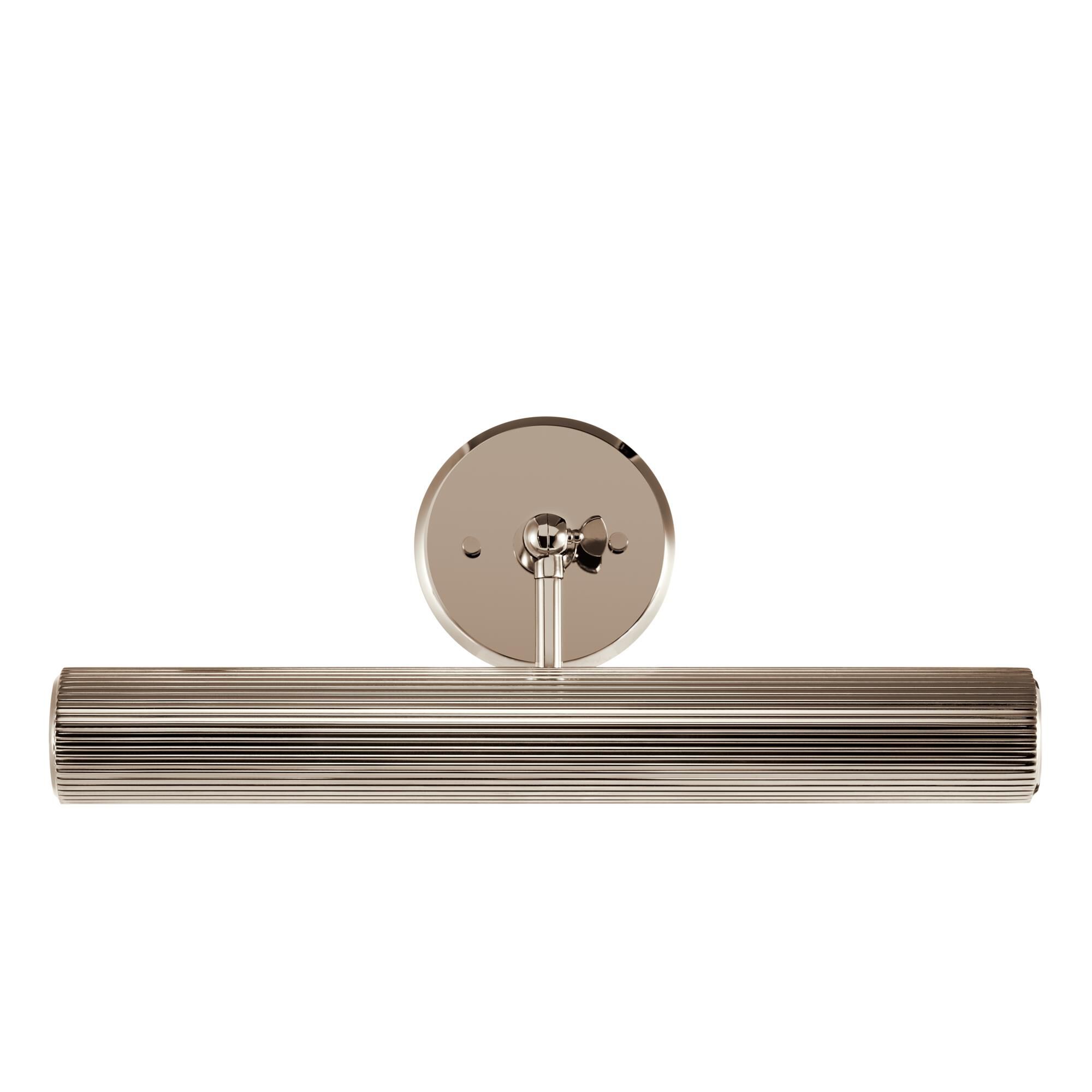 Shown in Polished Nickel finish and Metal, Cylinder and Ribbed shade