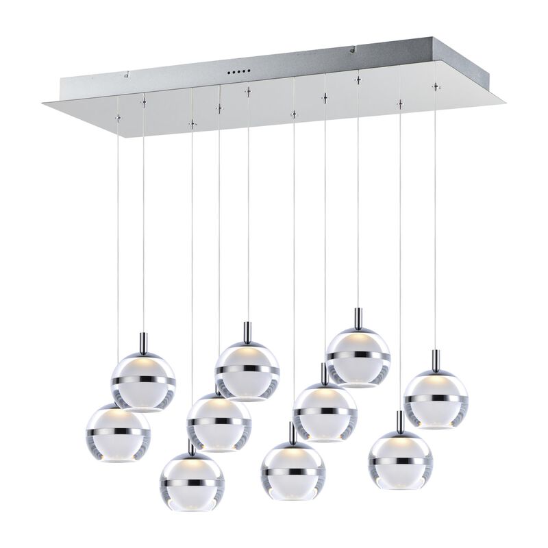 Swank 31 Inch 10 Light LED Linear Suspension Light by ET2 Lighting