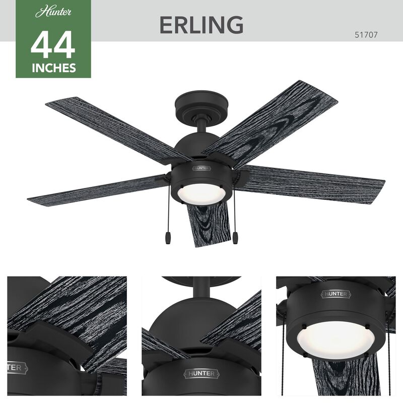 Erling 44 Inch Ceiling Fan with Light Kit by Hunter Fan