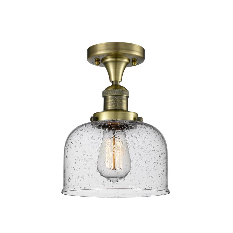 Bruno Marashlian Large Bell 8 Inch 1 Light LED Semi Flush Mount by Innovations Lighting