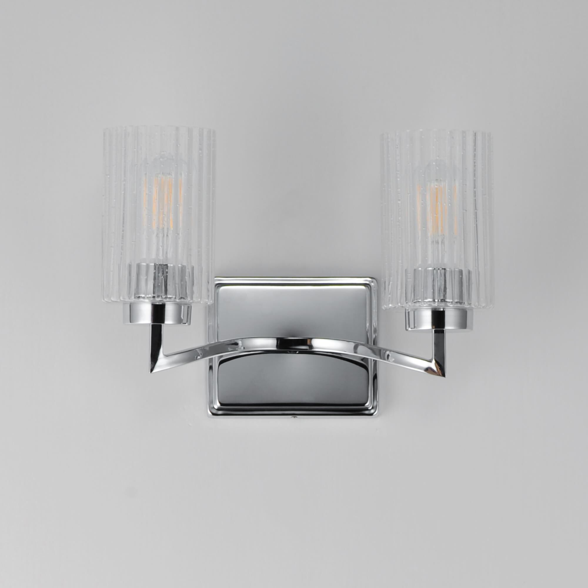 Shown in Polished Nickel finish and Clear Ribbed glass and Glass shade