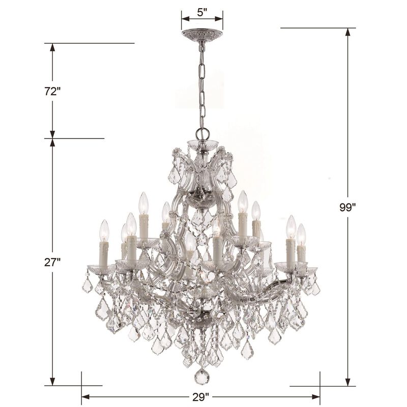 Maria Theresa 29 Inch 13 Light Chandelier by Crystorama