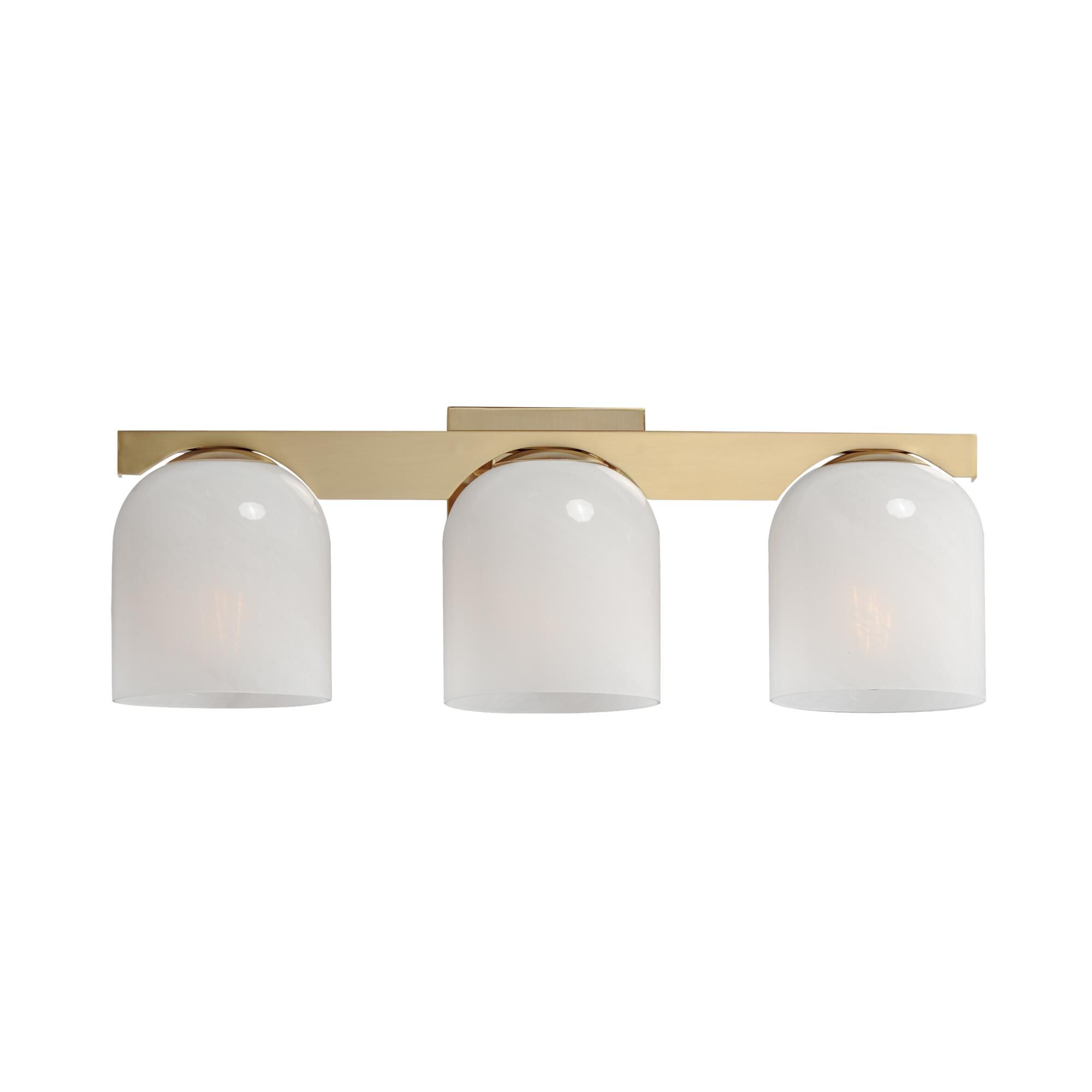 Shown in Natural Aged Brass finish and Marble glass and Glass shade