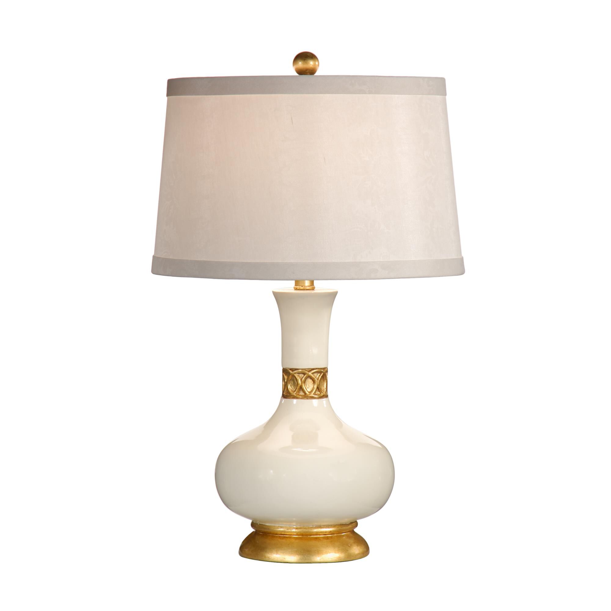 Shown in Cream And Gold Leaf Accents finish and Silk shade