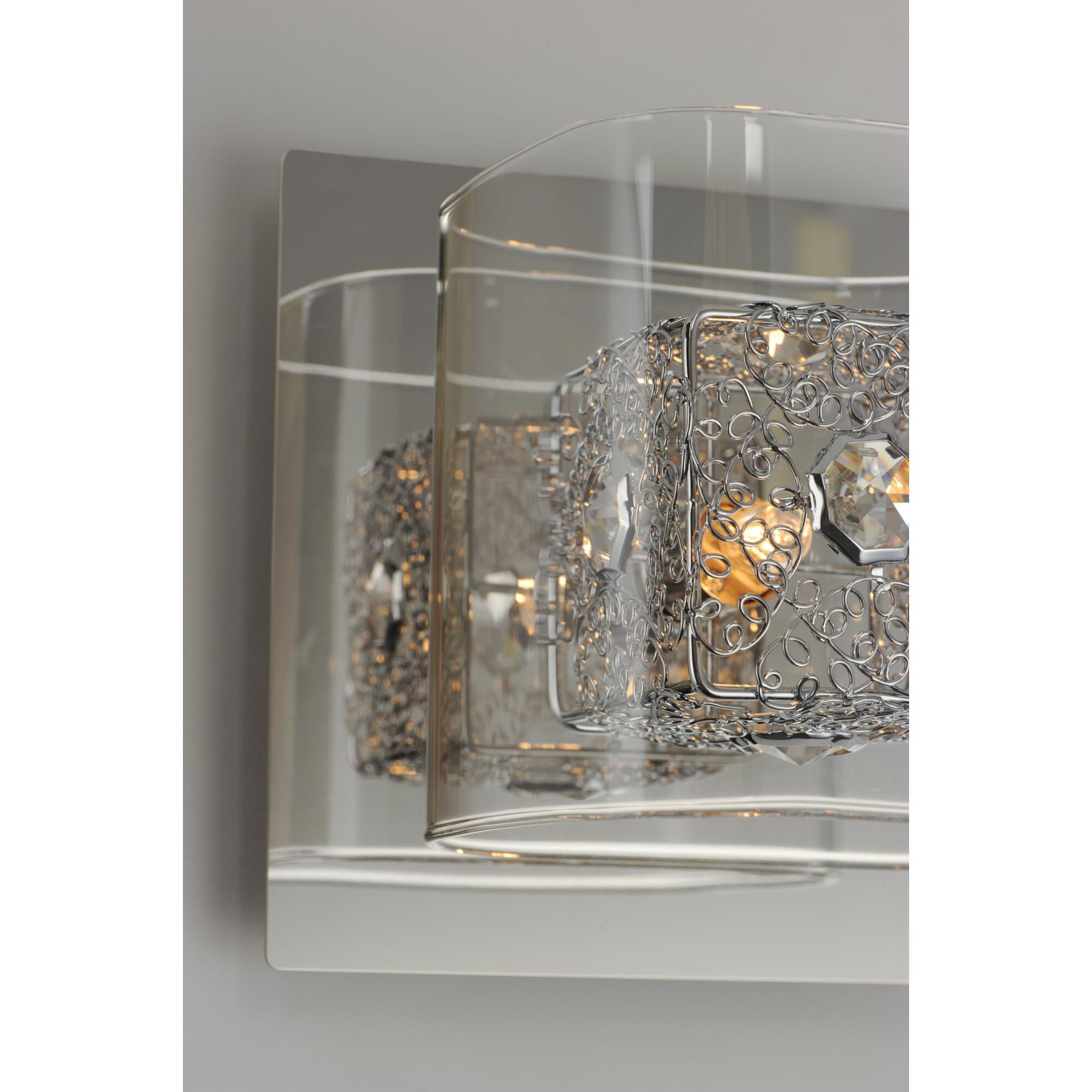 Shown in Polished Chrome finish and Clear glass and Inner Metal - Polished Chrome accent