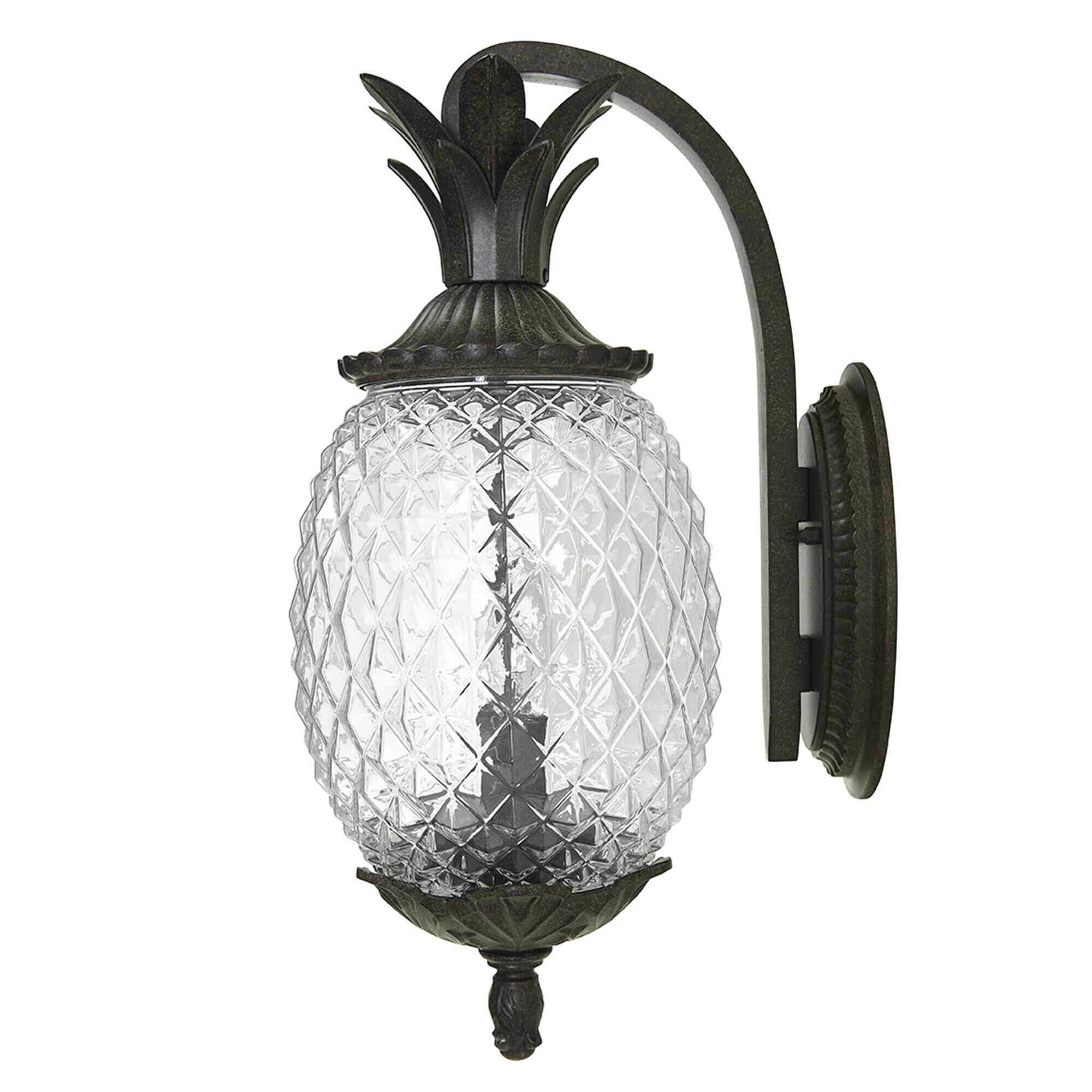 Shown in Black Coral finish and Clear Pineapple glass