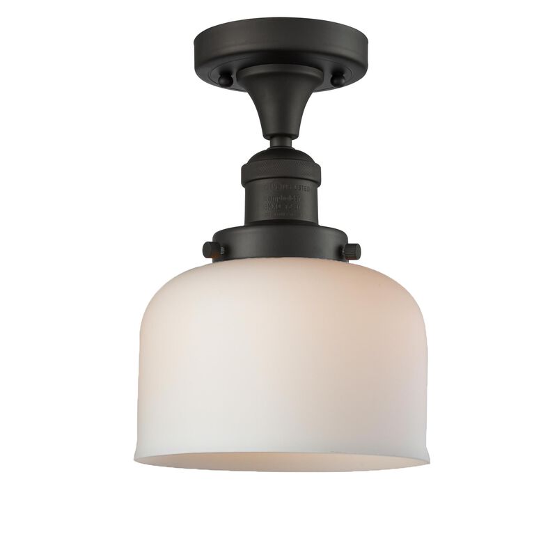 Bruno Marashlian Large Bell 8 Inch 1 Light LED Semi Flush Mount by Innovations Lighting