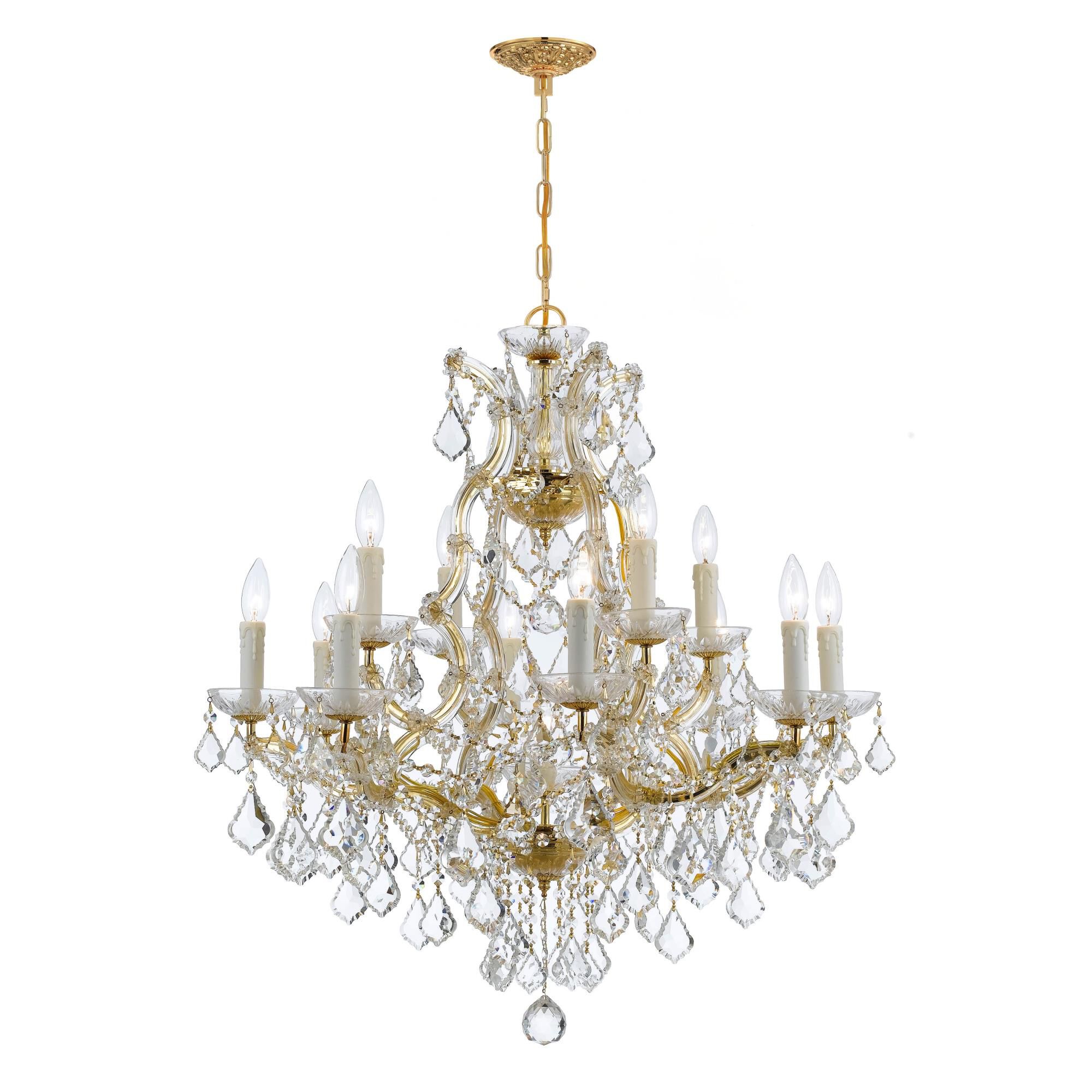 Shown in Gold finish and Clear Italian crystal