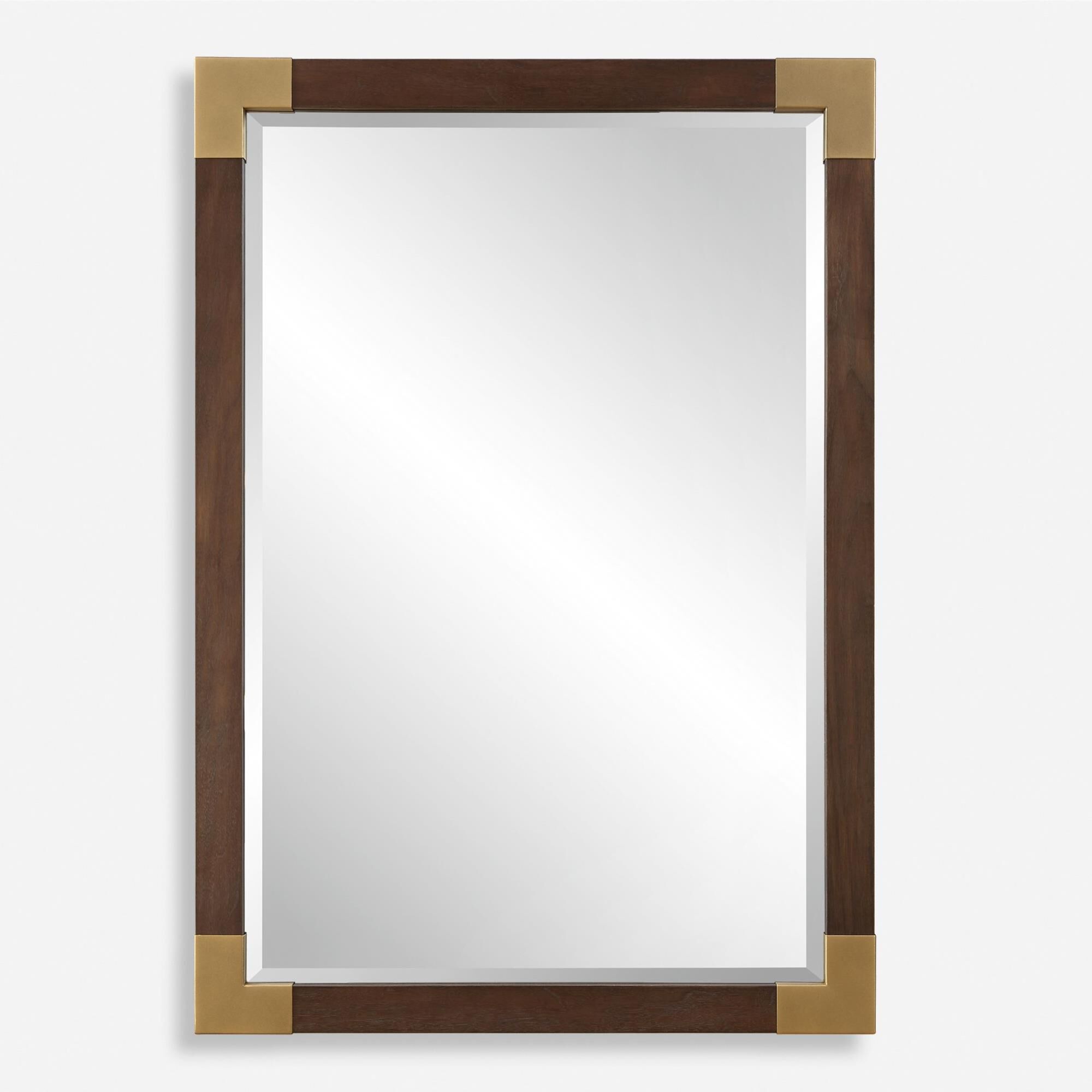 Shown in Embrace Timeless Elegance With Our Solid Wood-Framed Mirror, Finished In An Aged Walnut Veneer. Each finish