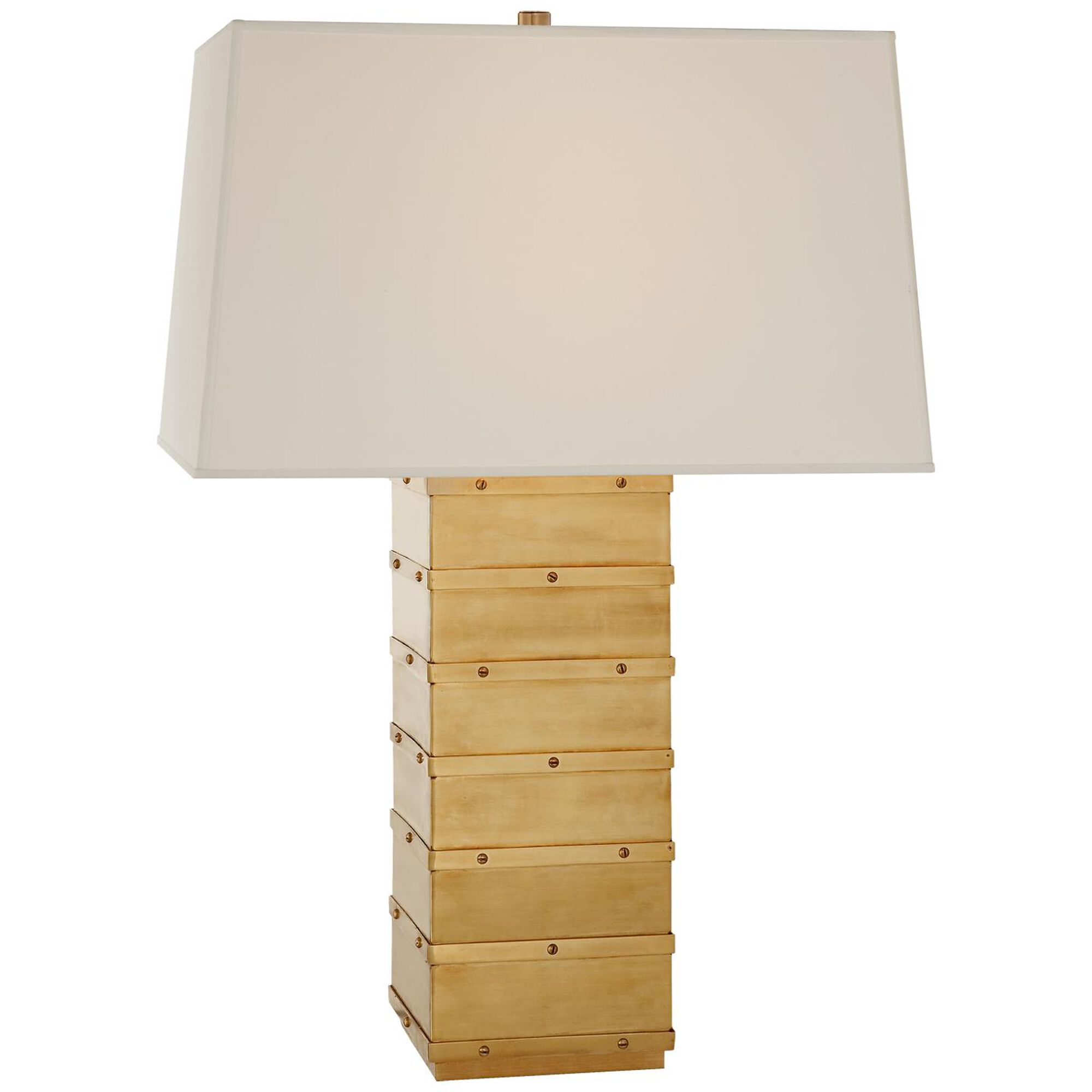 Shown in Natural Brass finish and Percale shade